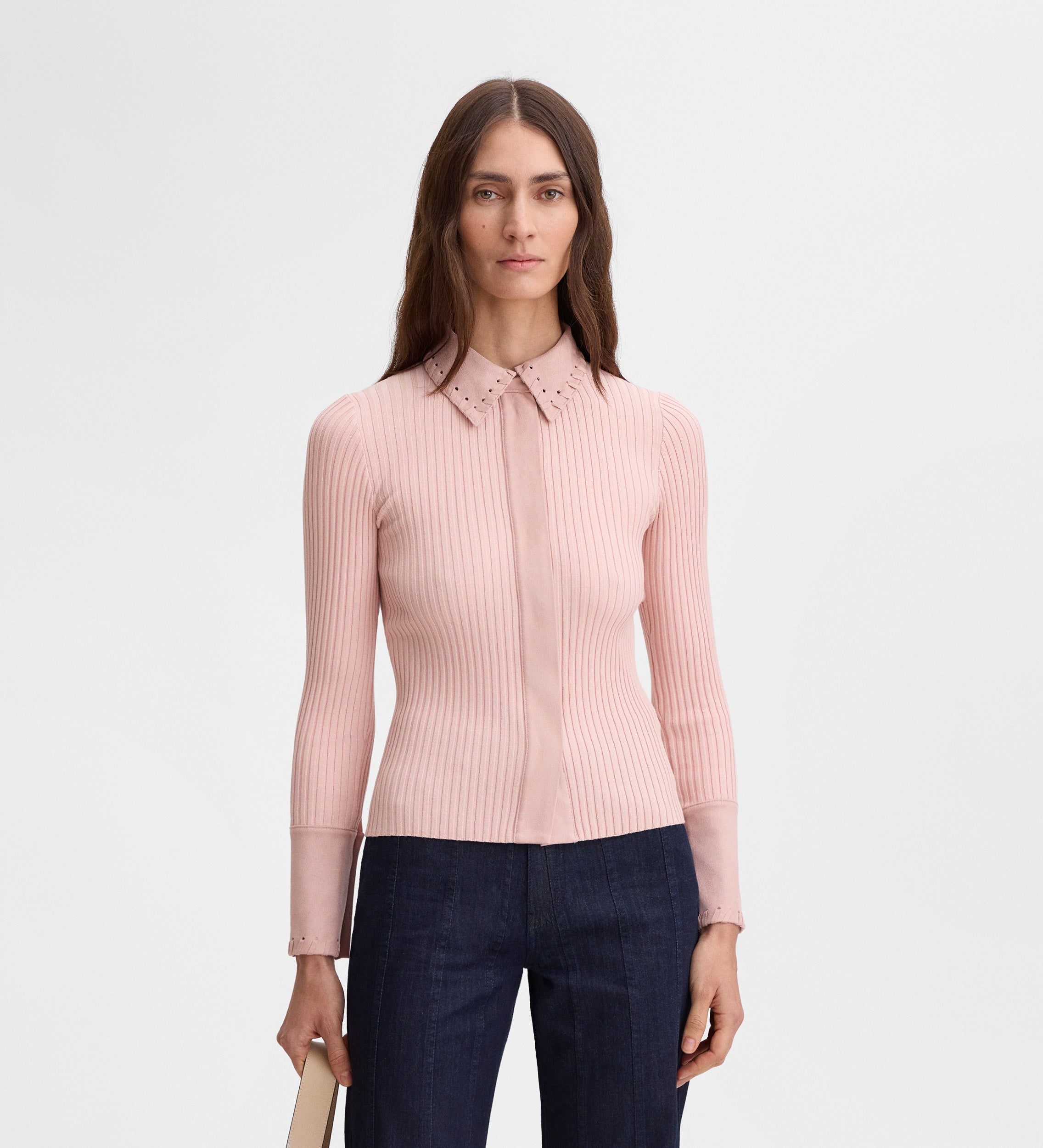 Polo détails en daim