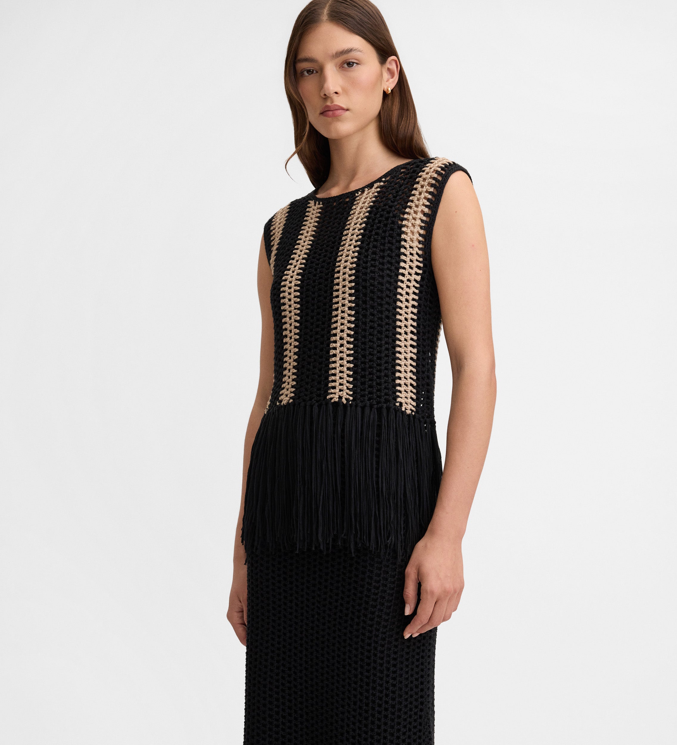 Top crochet flecos bicolor
