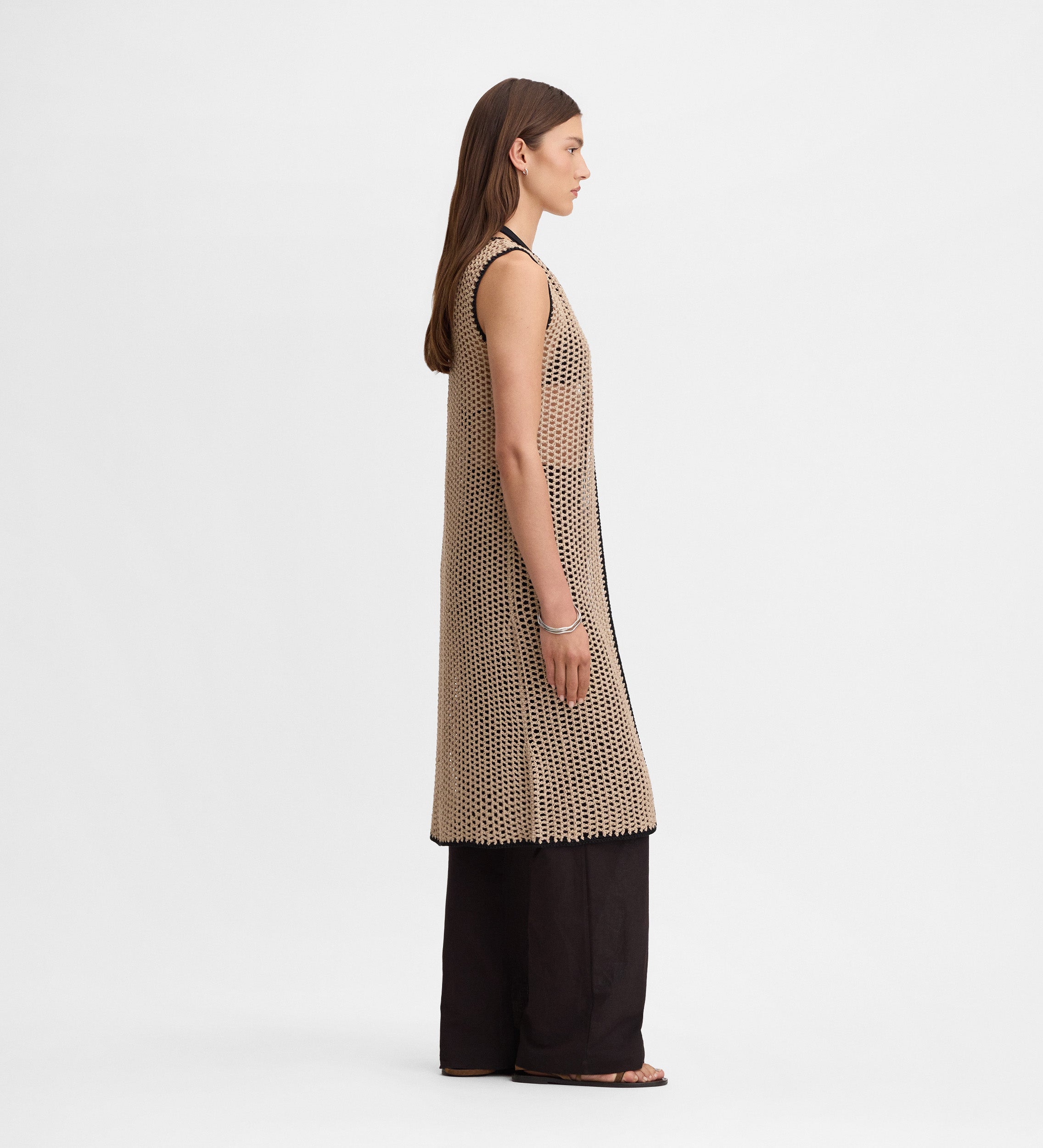 Long knit vest