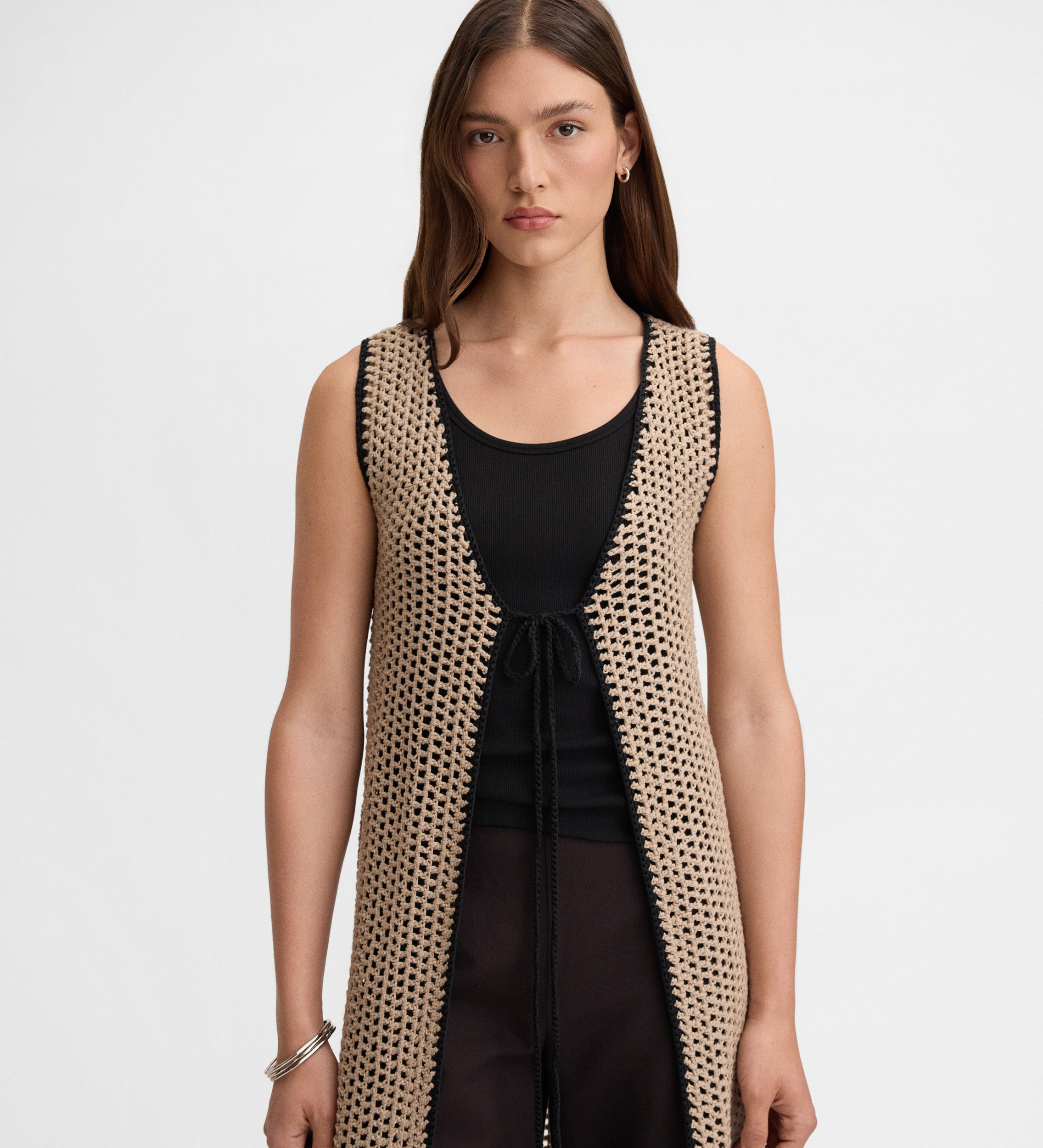 Long knit vest