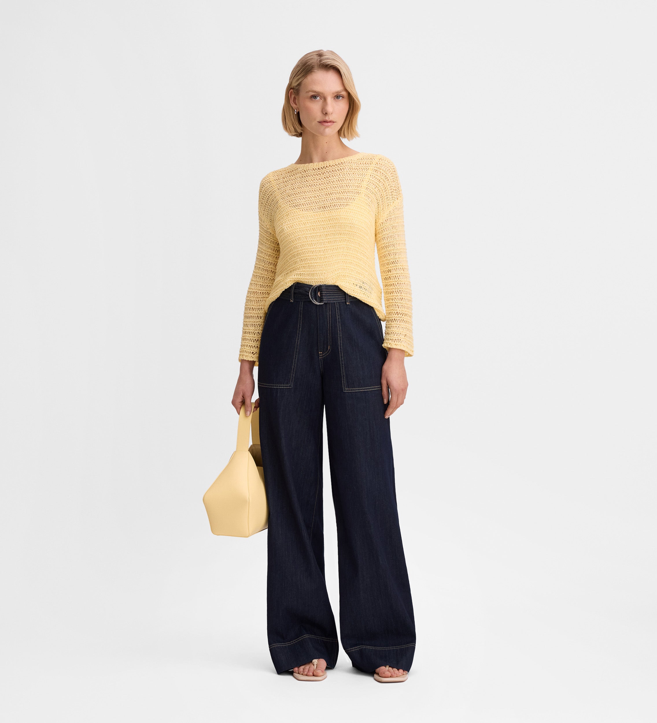 Pantalon en jean surpiqûres