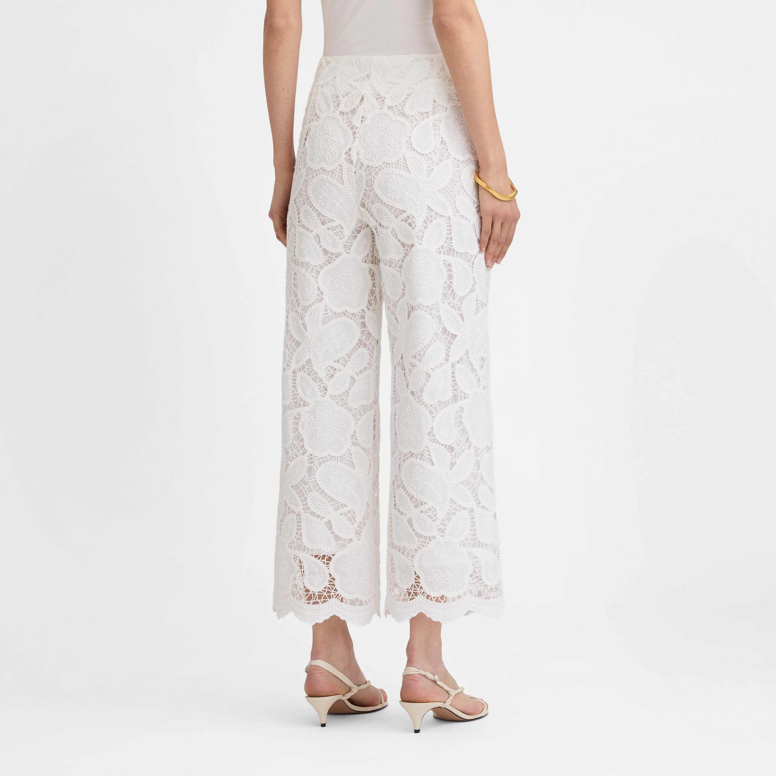 Pantalón crop guipur bordado