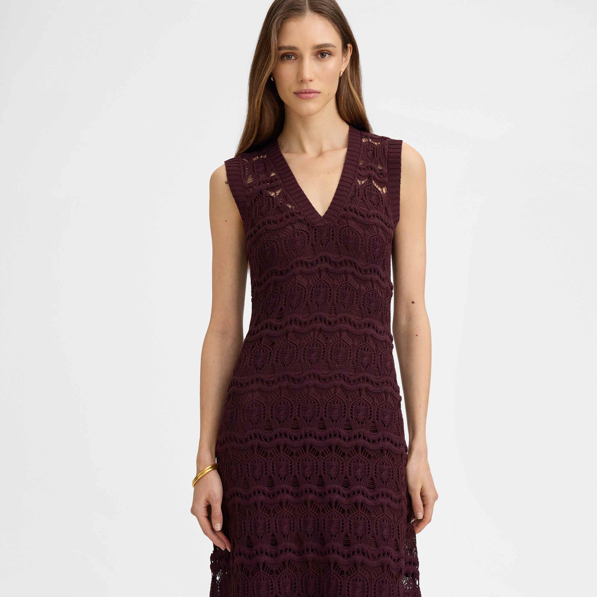 Vestido punto calados