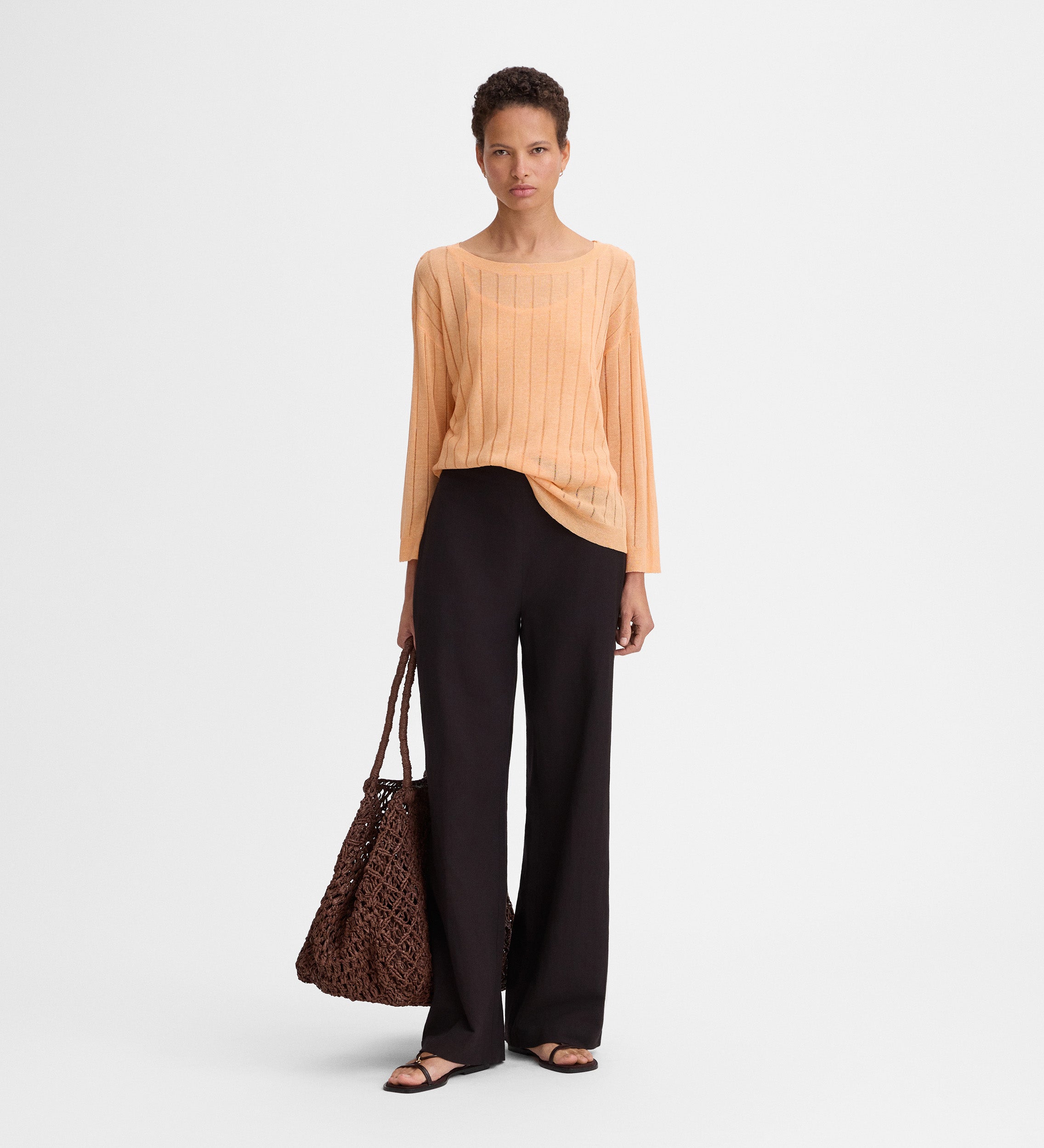 Loose-fitting openwork sweater