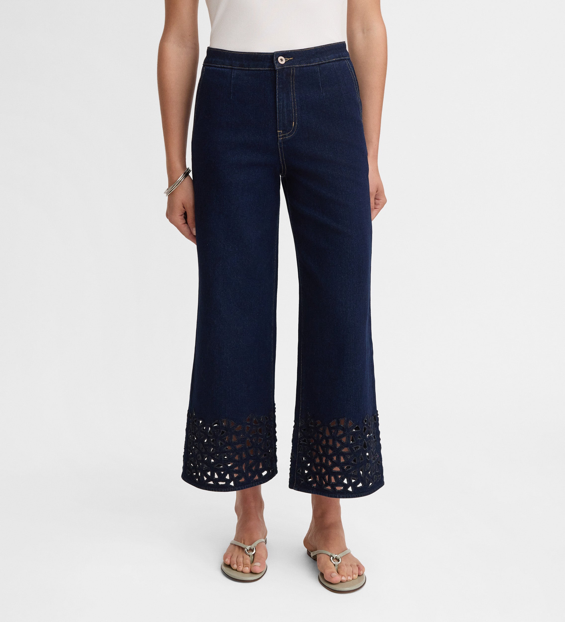 Cropped denim pants
