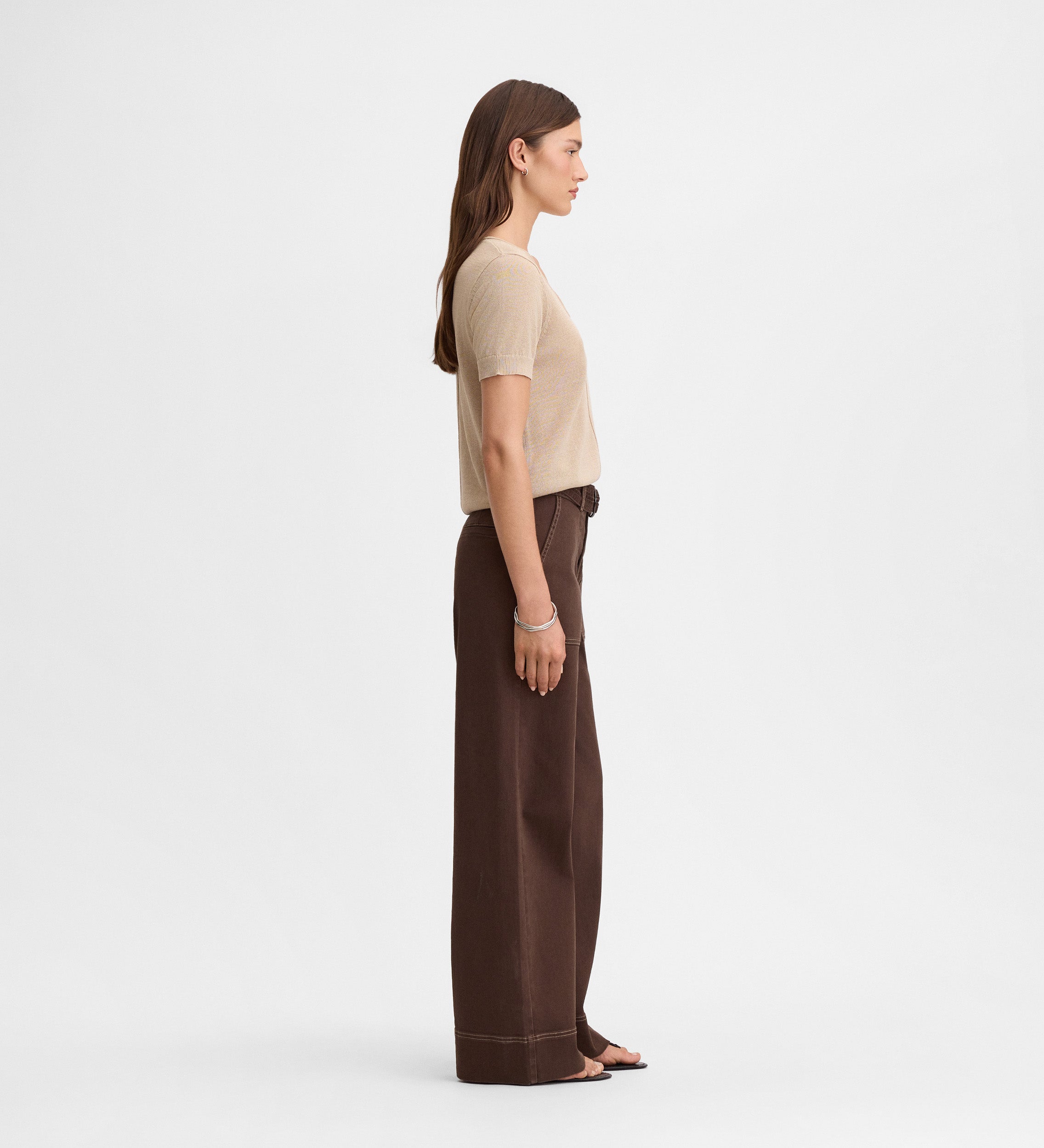 Pantalon en jean surpiqûres