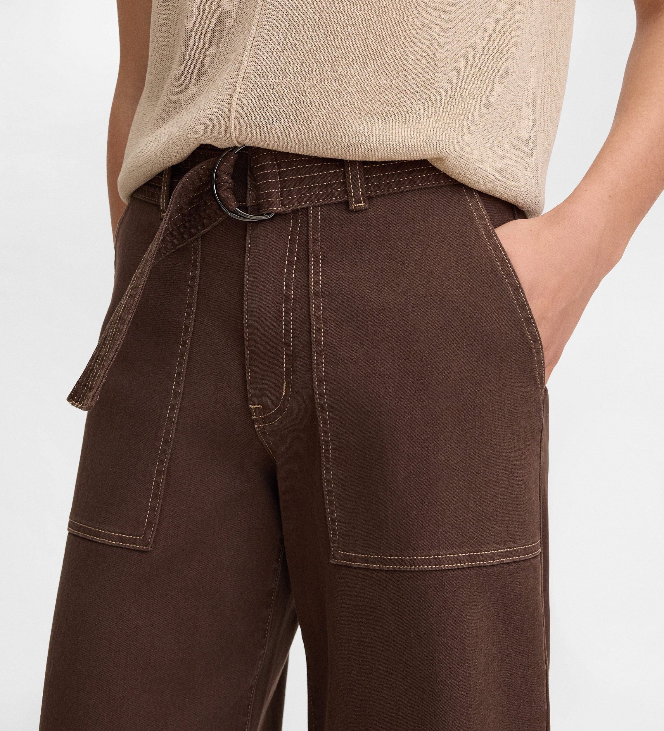 Pantalon en jean surpiqûres