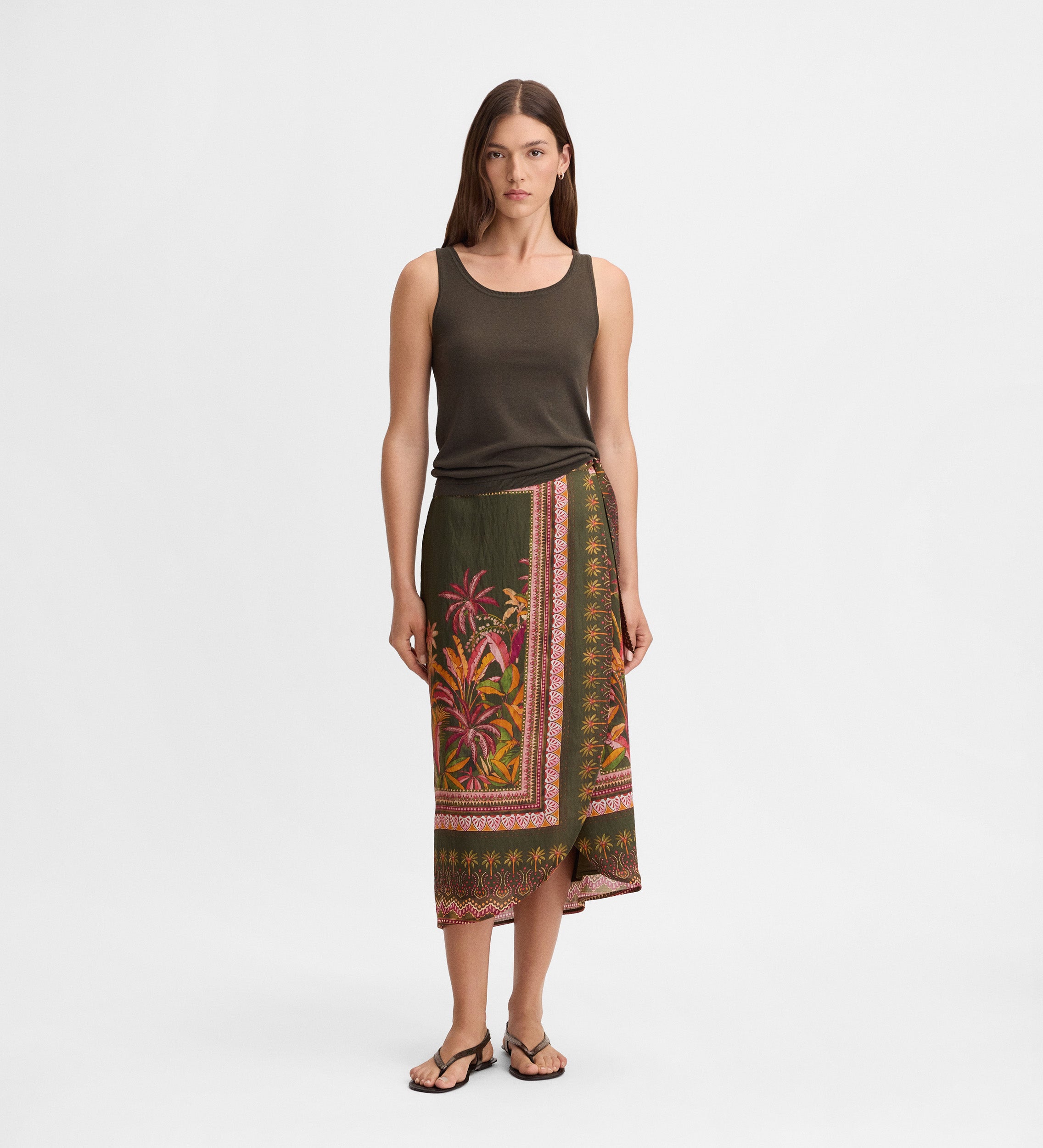 Printed pareo skirt