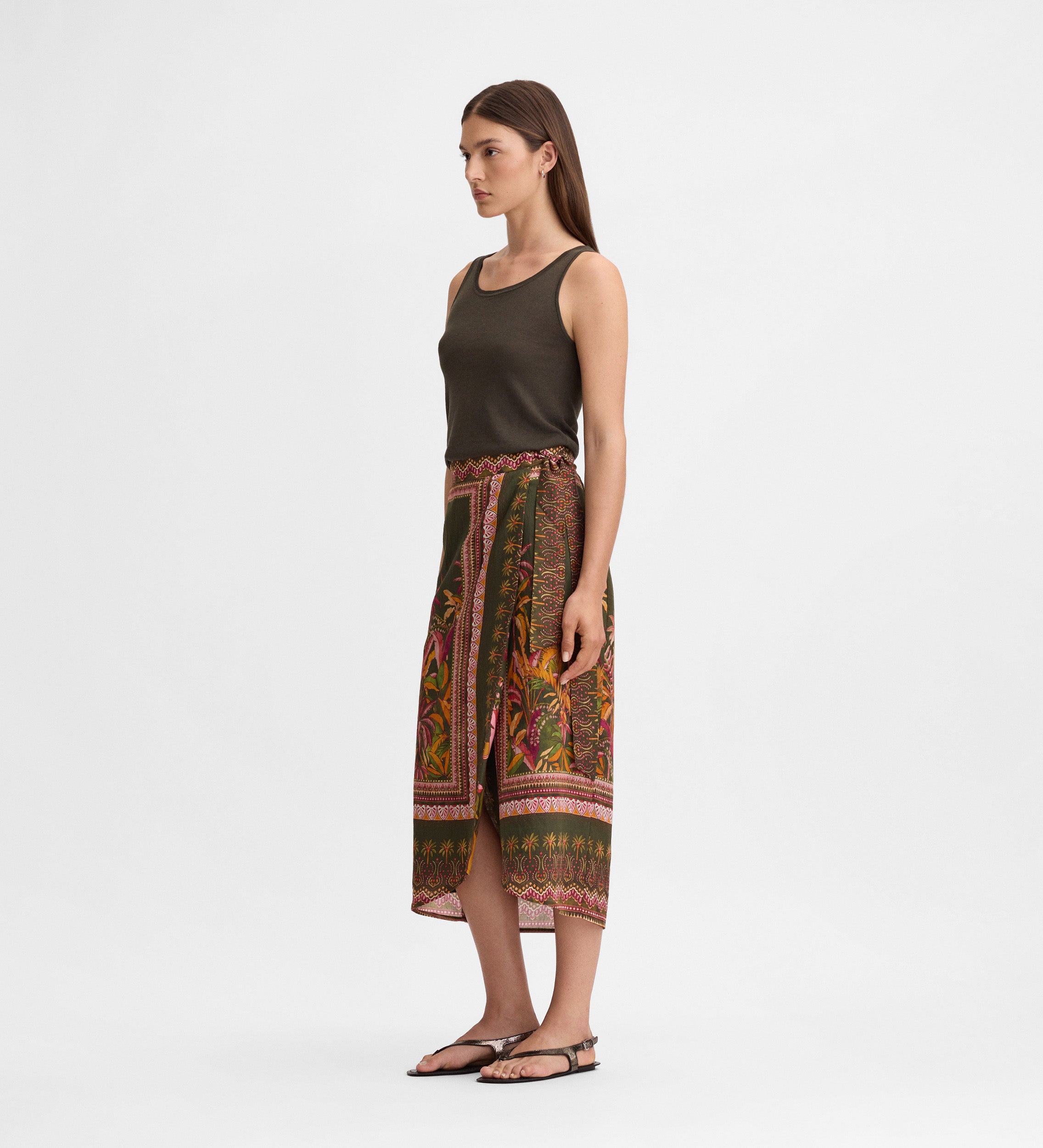 Printed pareo skirt