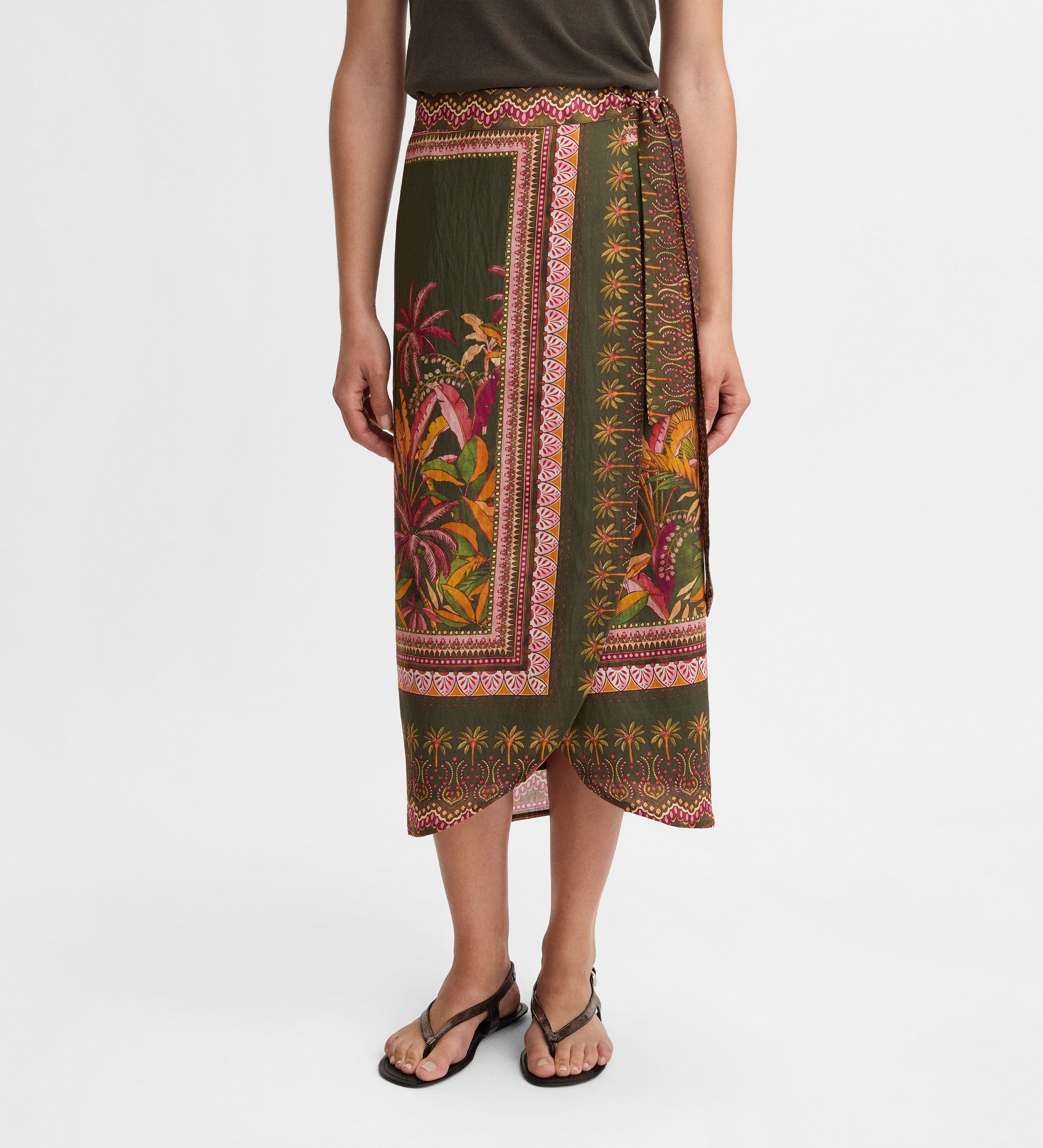 Printed pareo skirt