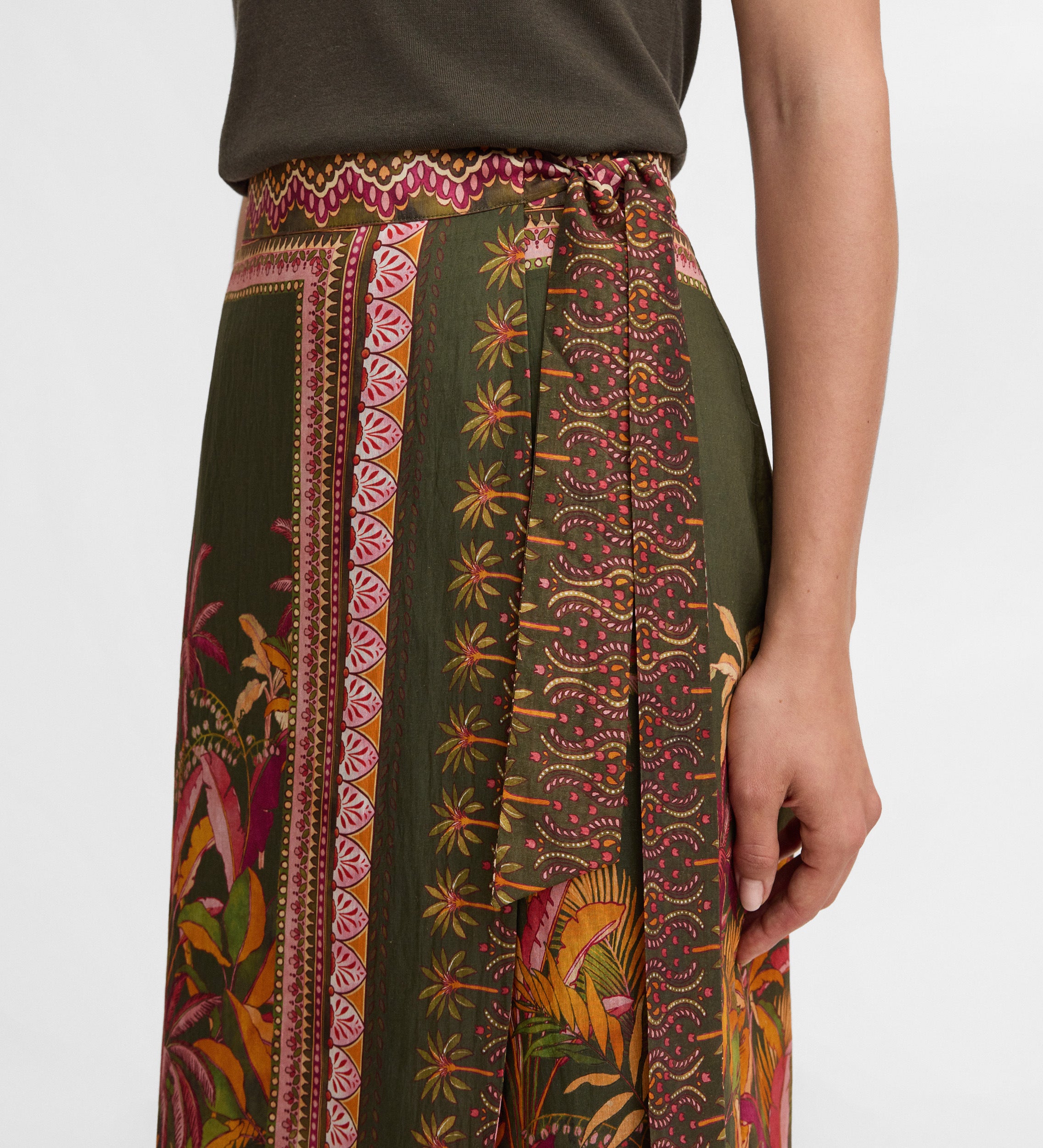 Printed pareo skirt