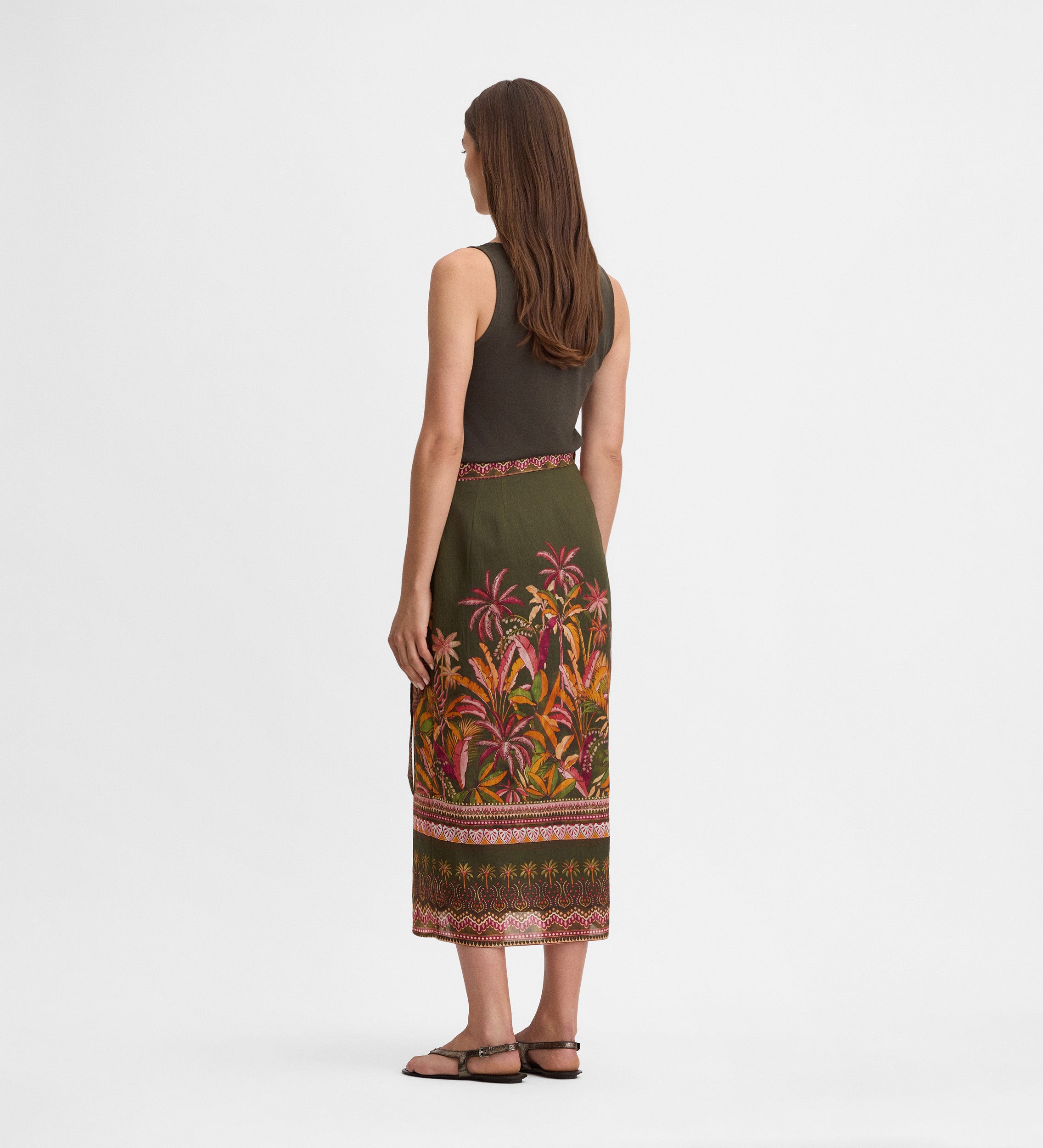 Printed pareo skirt