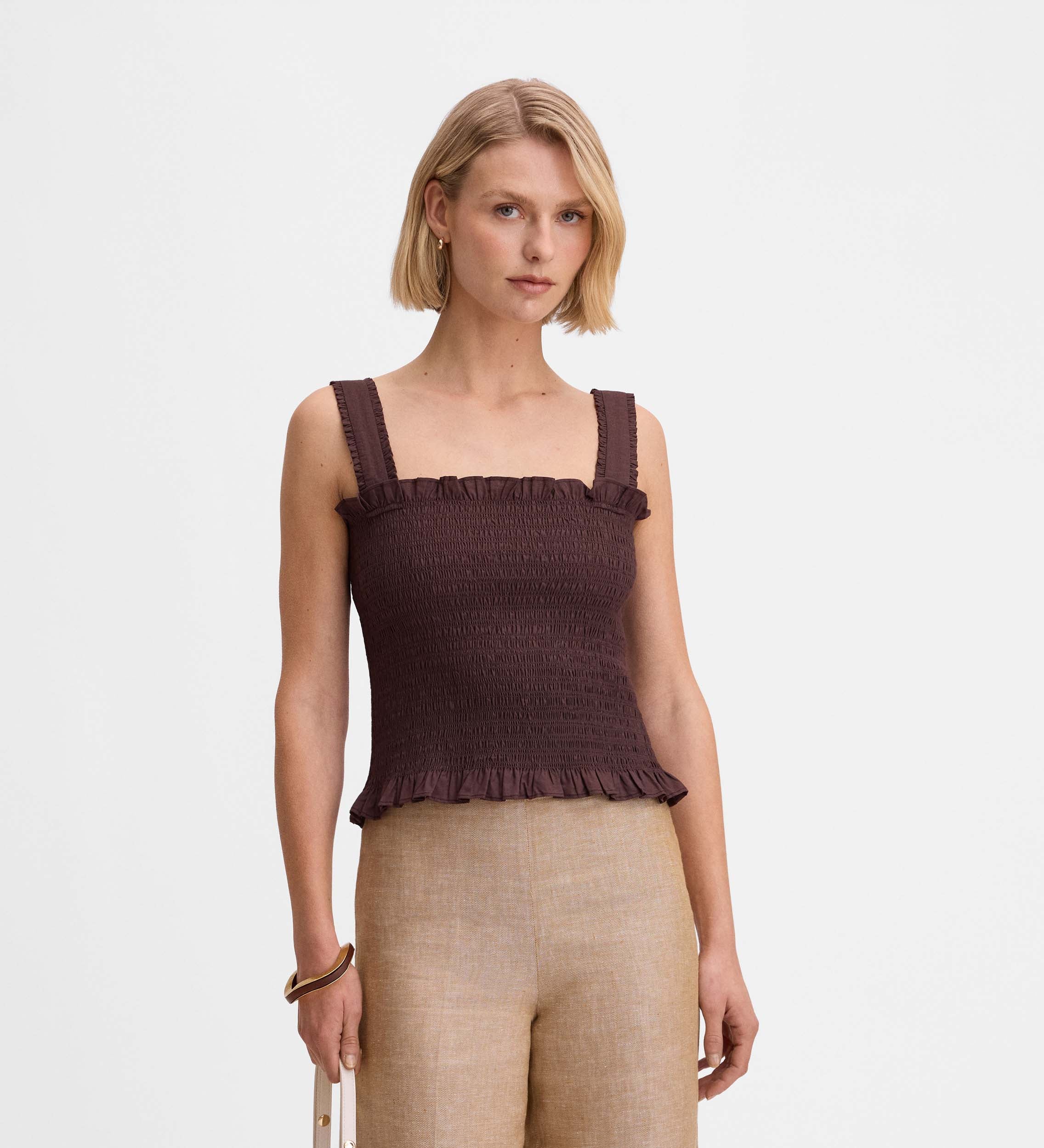 Ruched strappy top