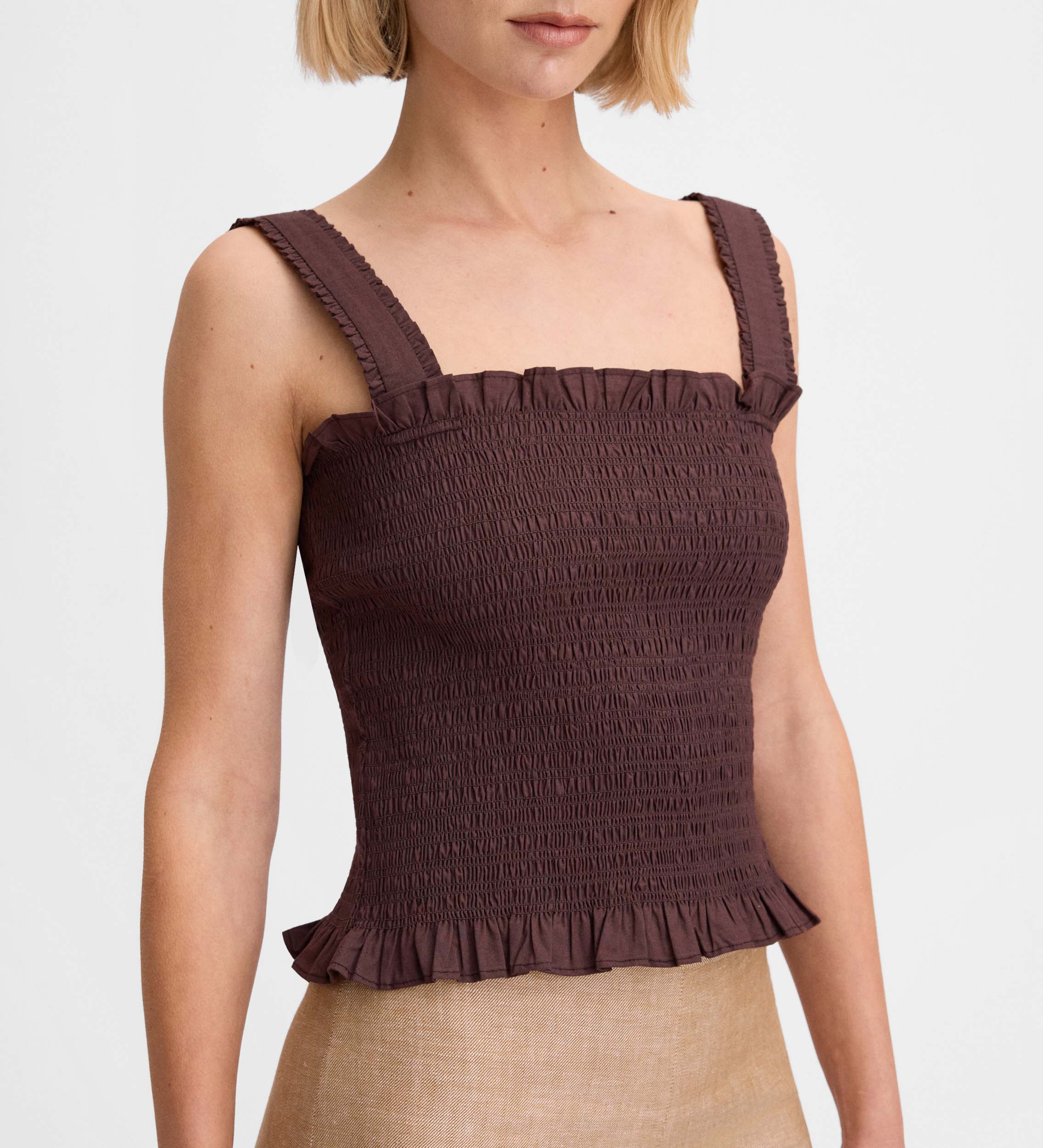 Ruched strappy top