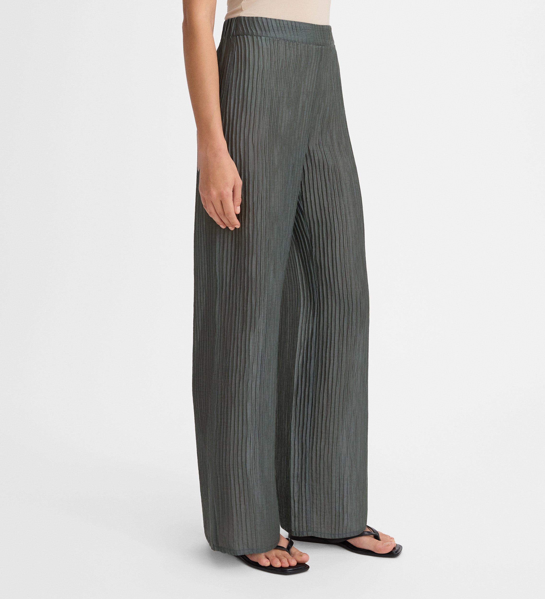 Pantalon large texturé