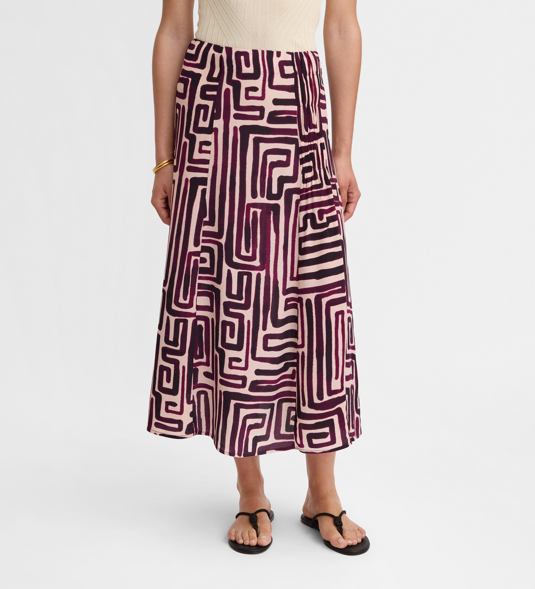 Printed midi skirt