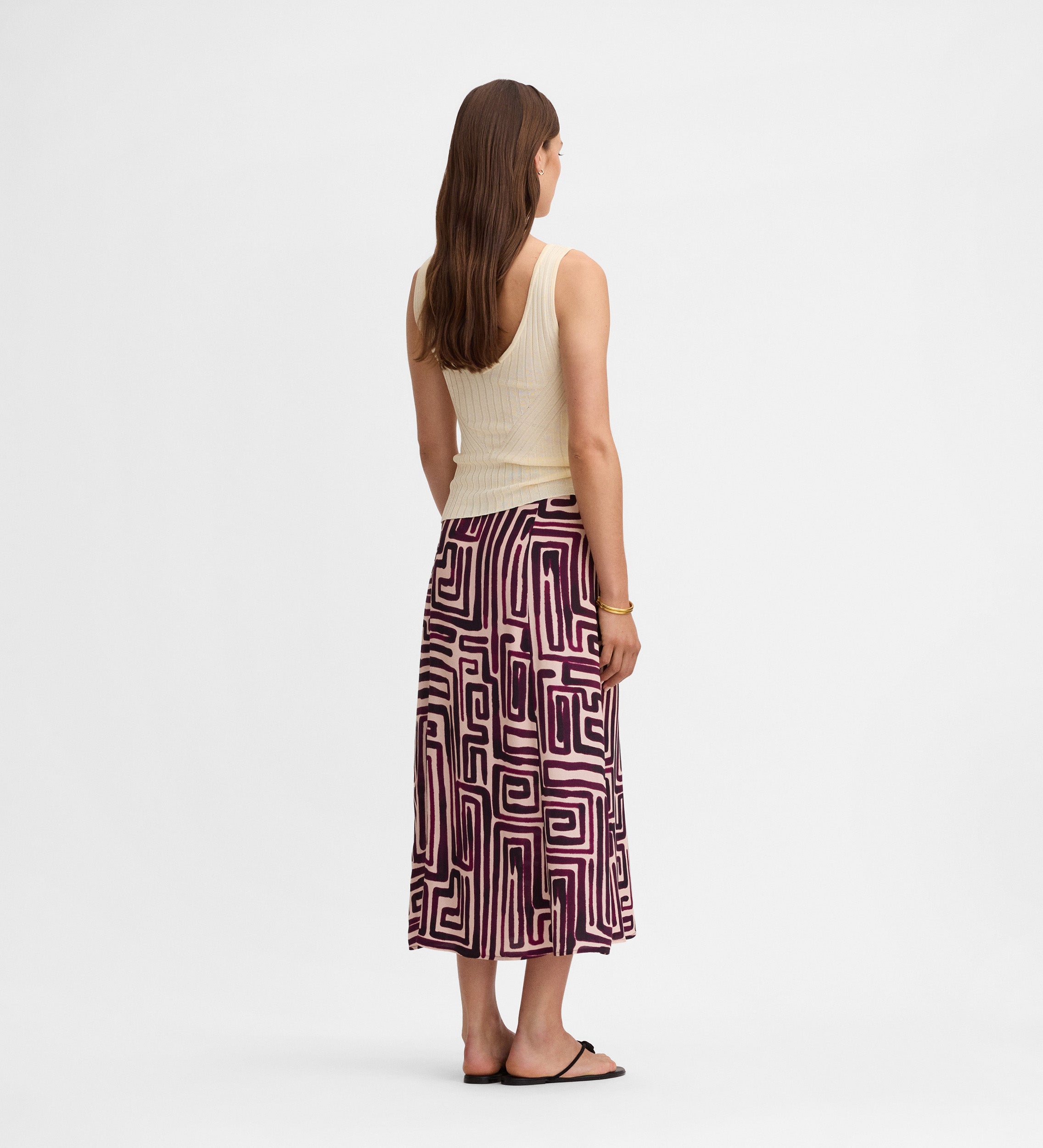Printed midi skirt