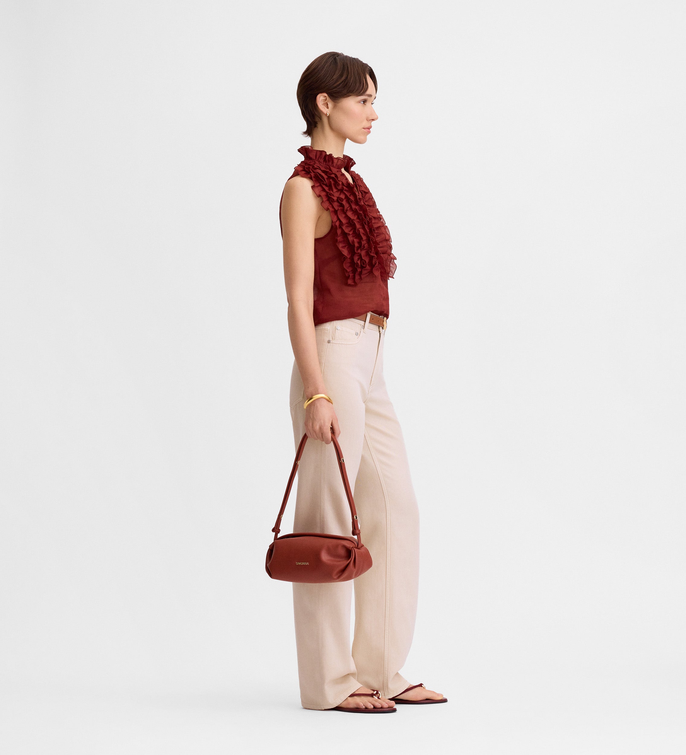 Blouse en lin volants