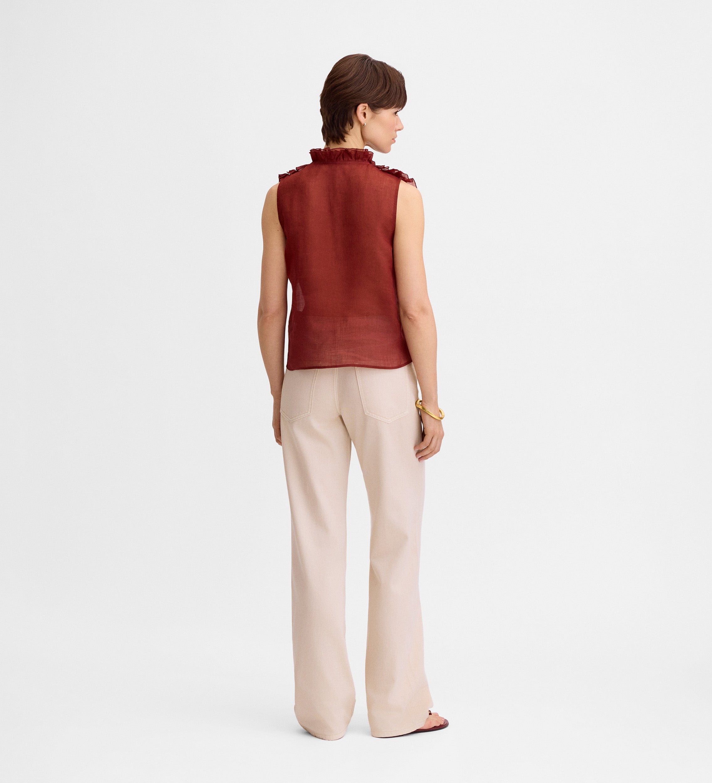 Blouse en lin volants