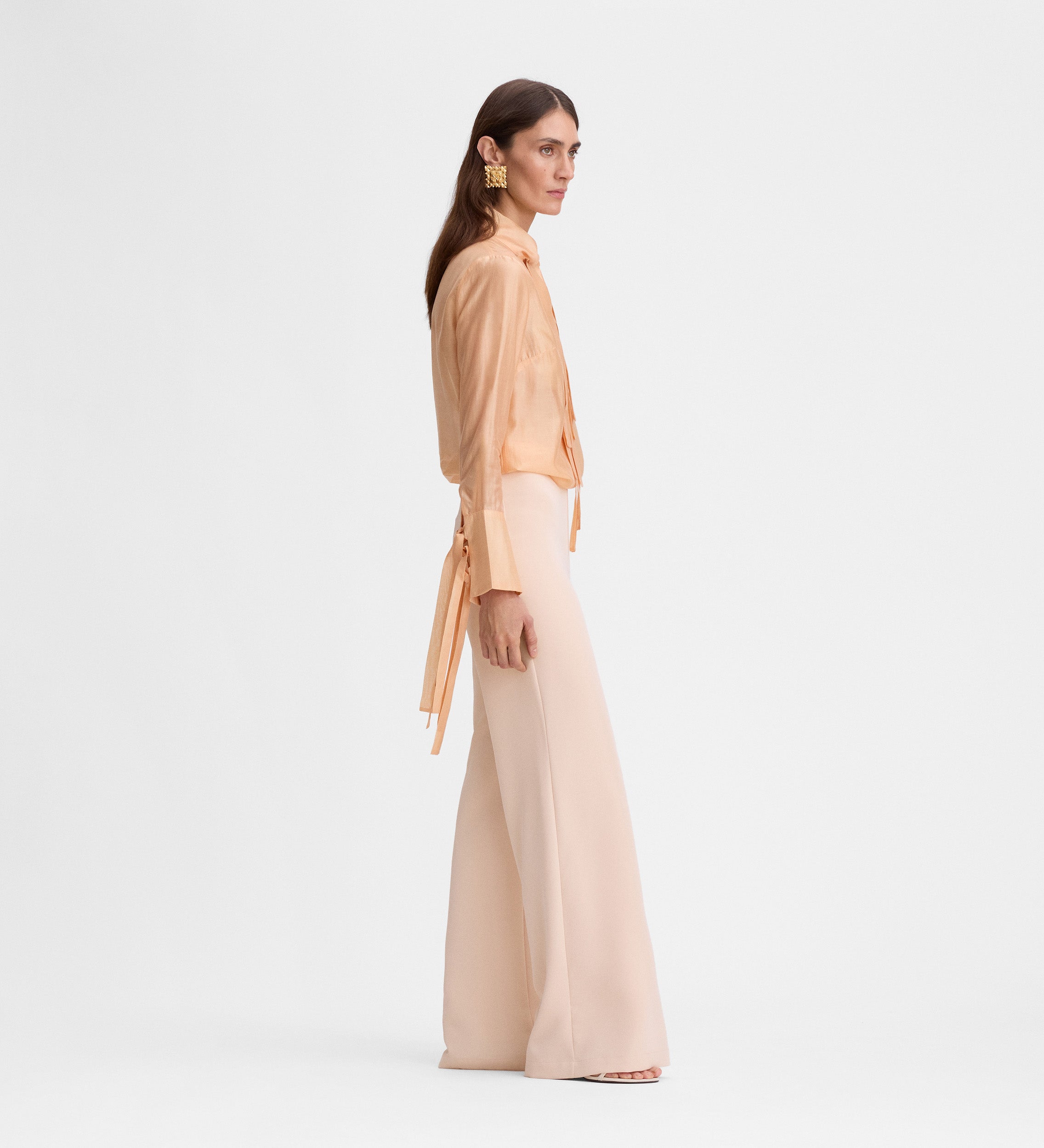 Tie-front blouse