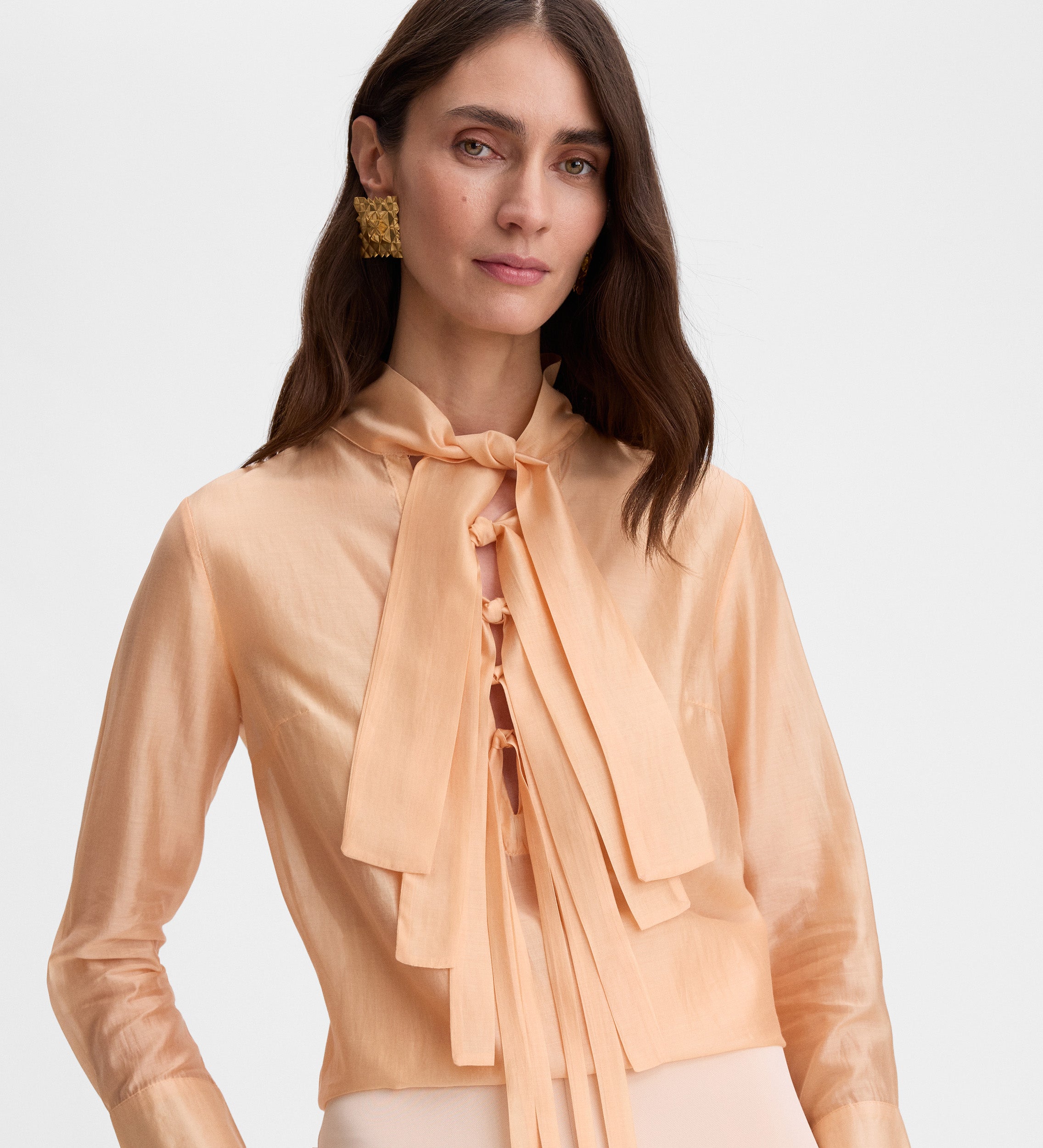 Tie-front blouse