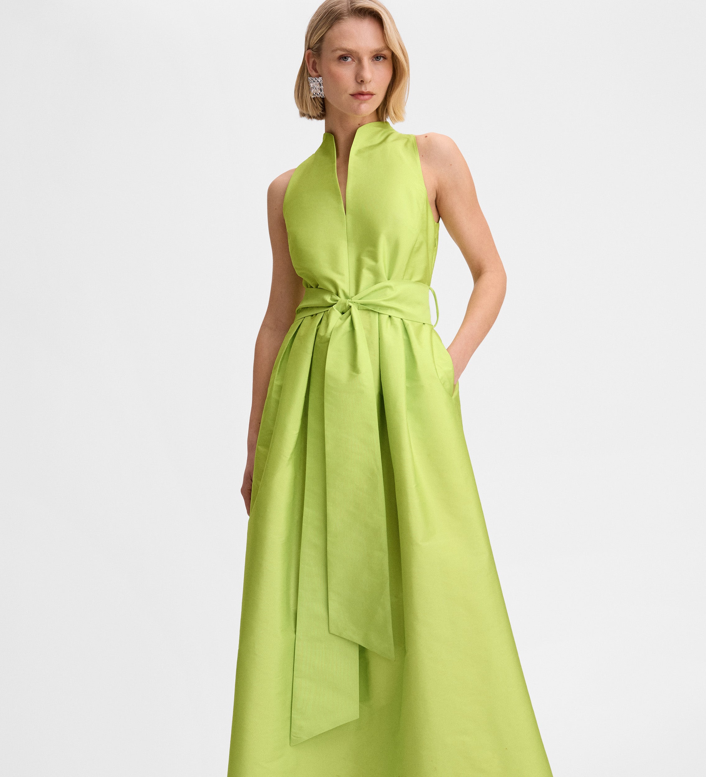 Long taffeta dress