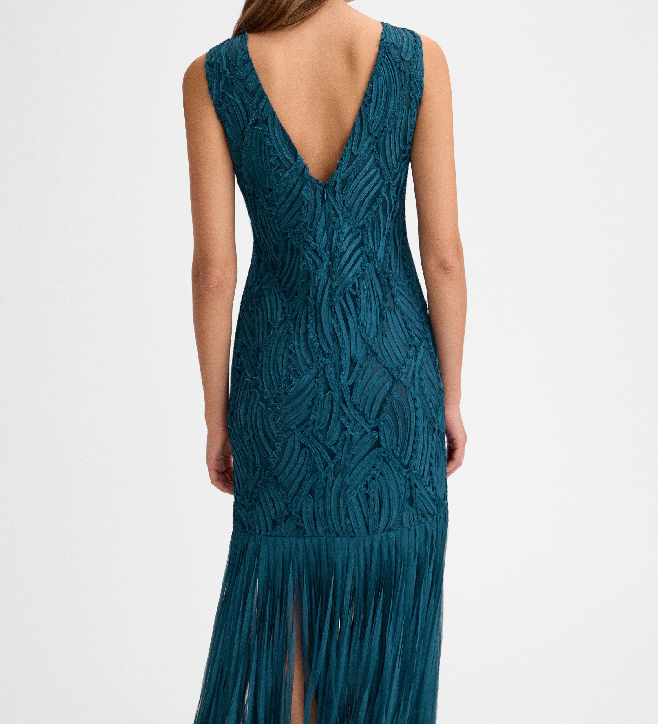 Vestido largo flecos