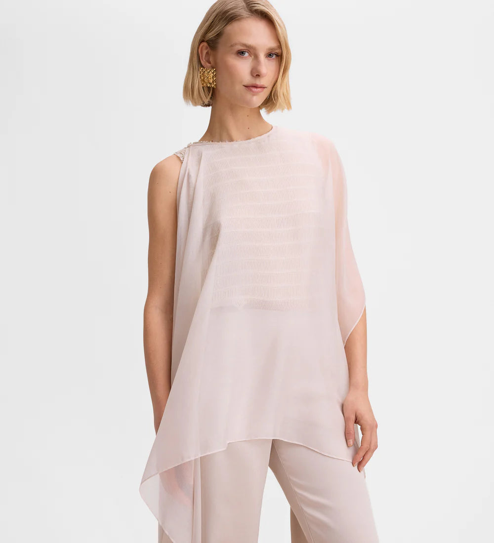 Short chiffon poncho