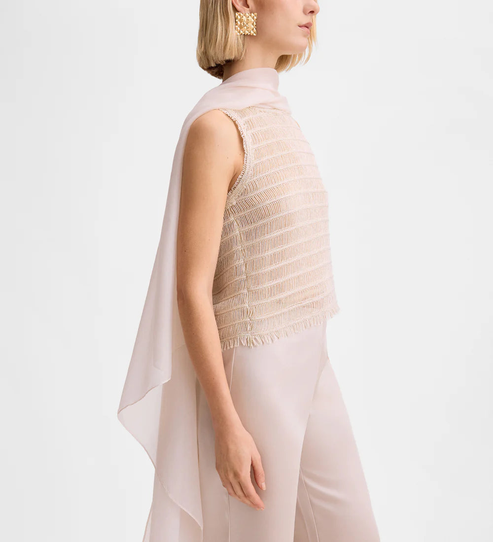 Short chiffon poncho
