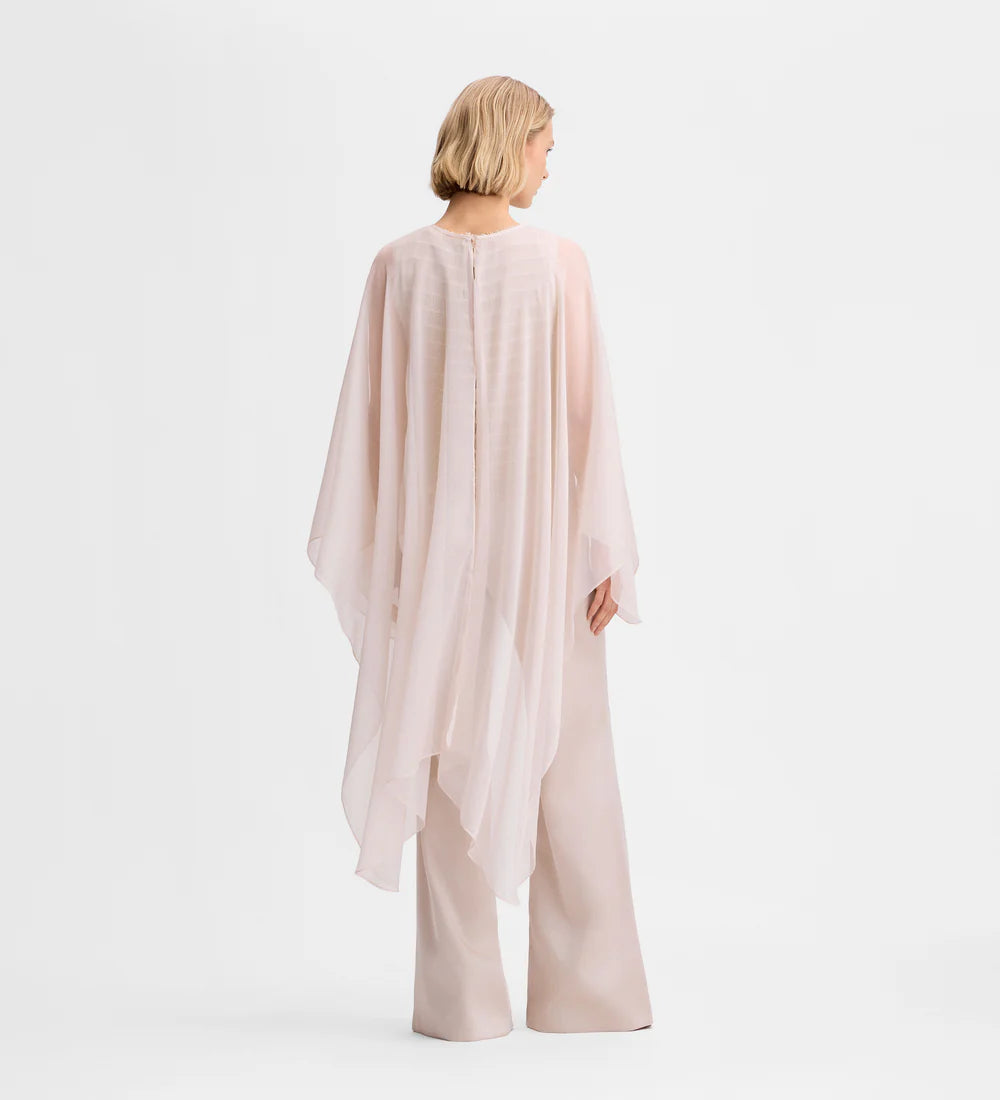 Short chiffon poncho