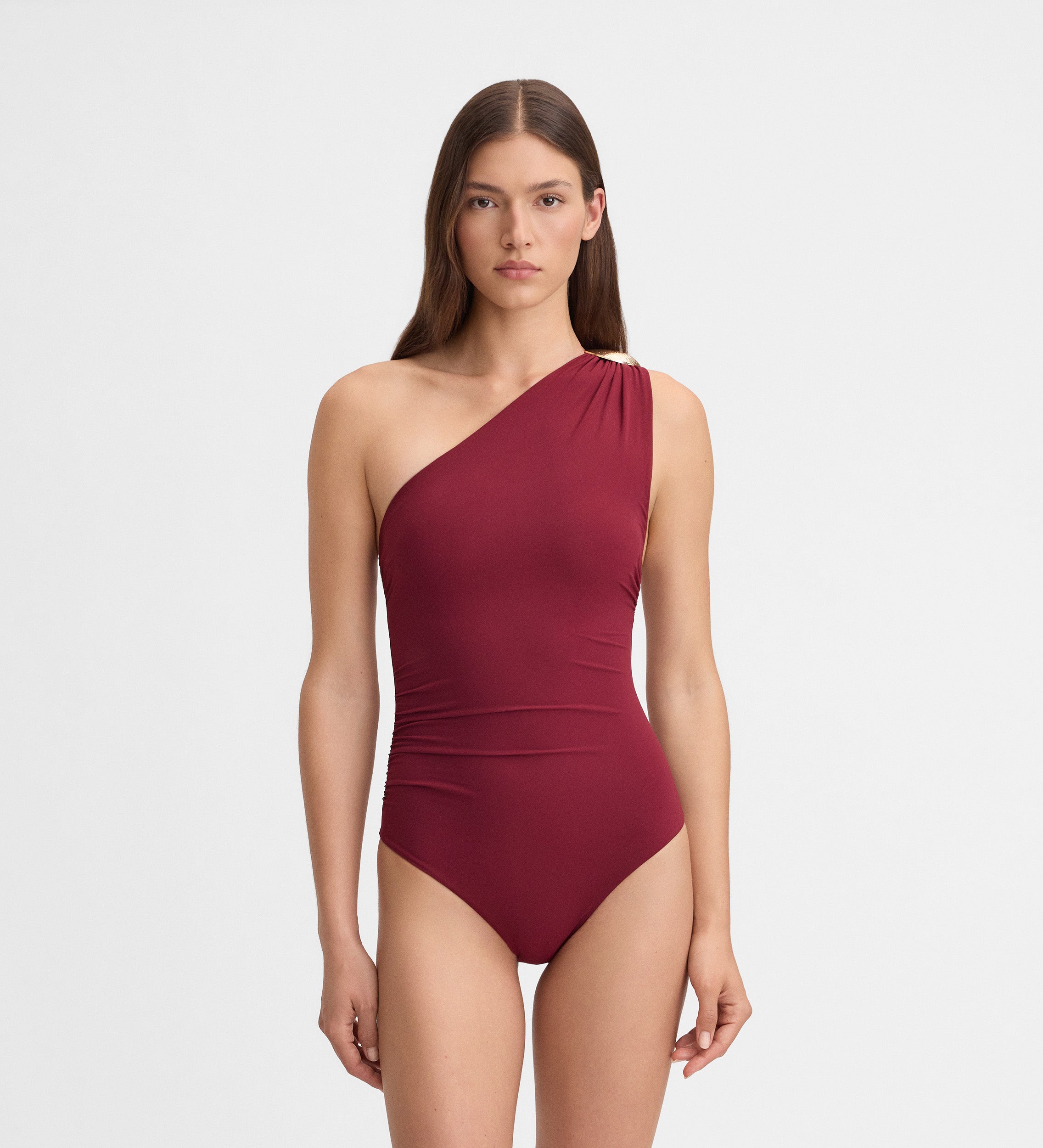 Asymmetrical neckline swimsuit
