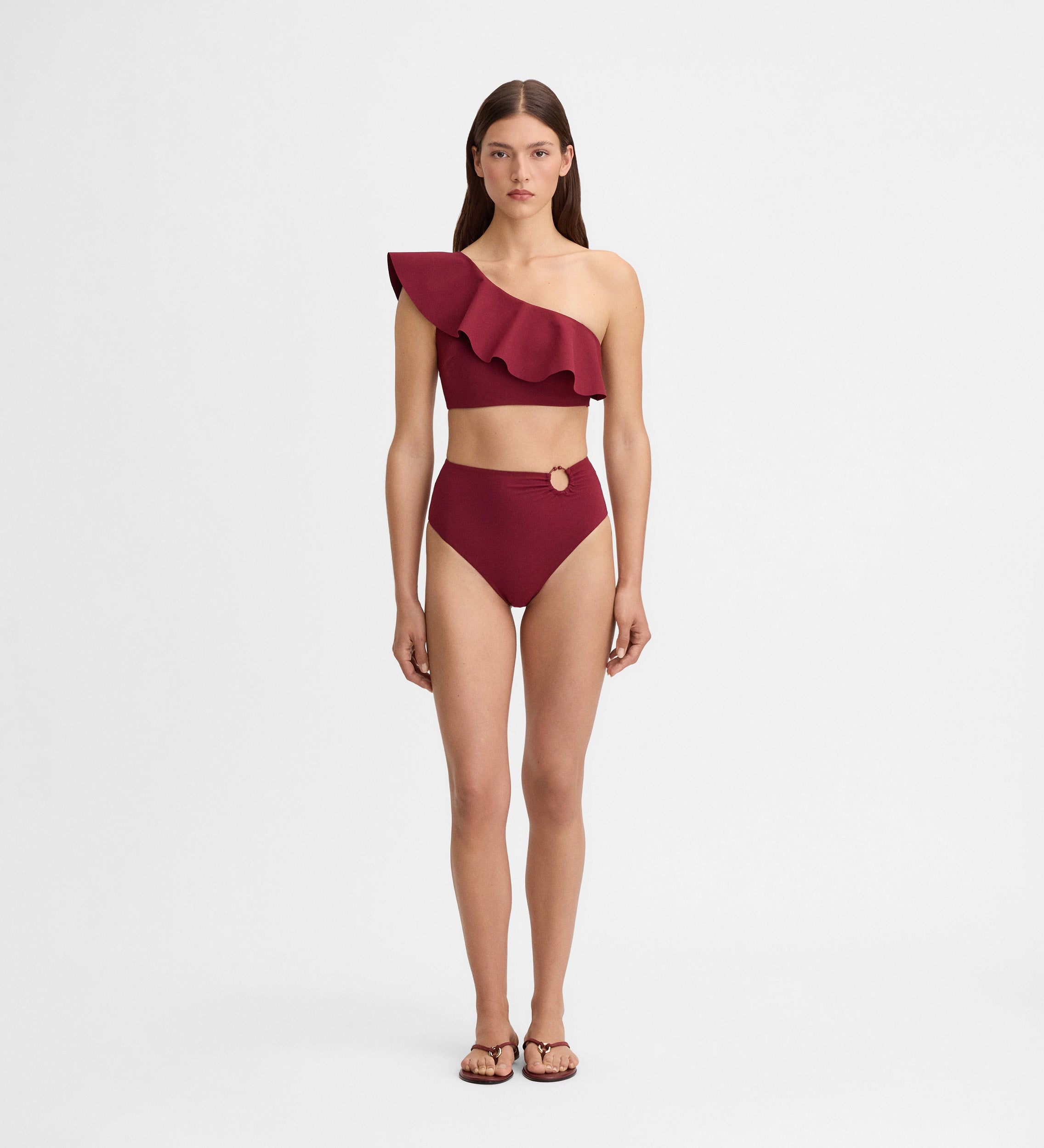 Top de bikini à volants