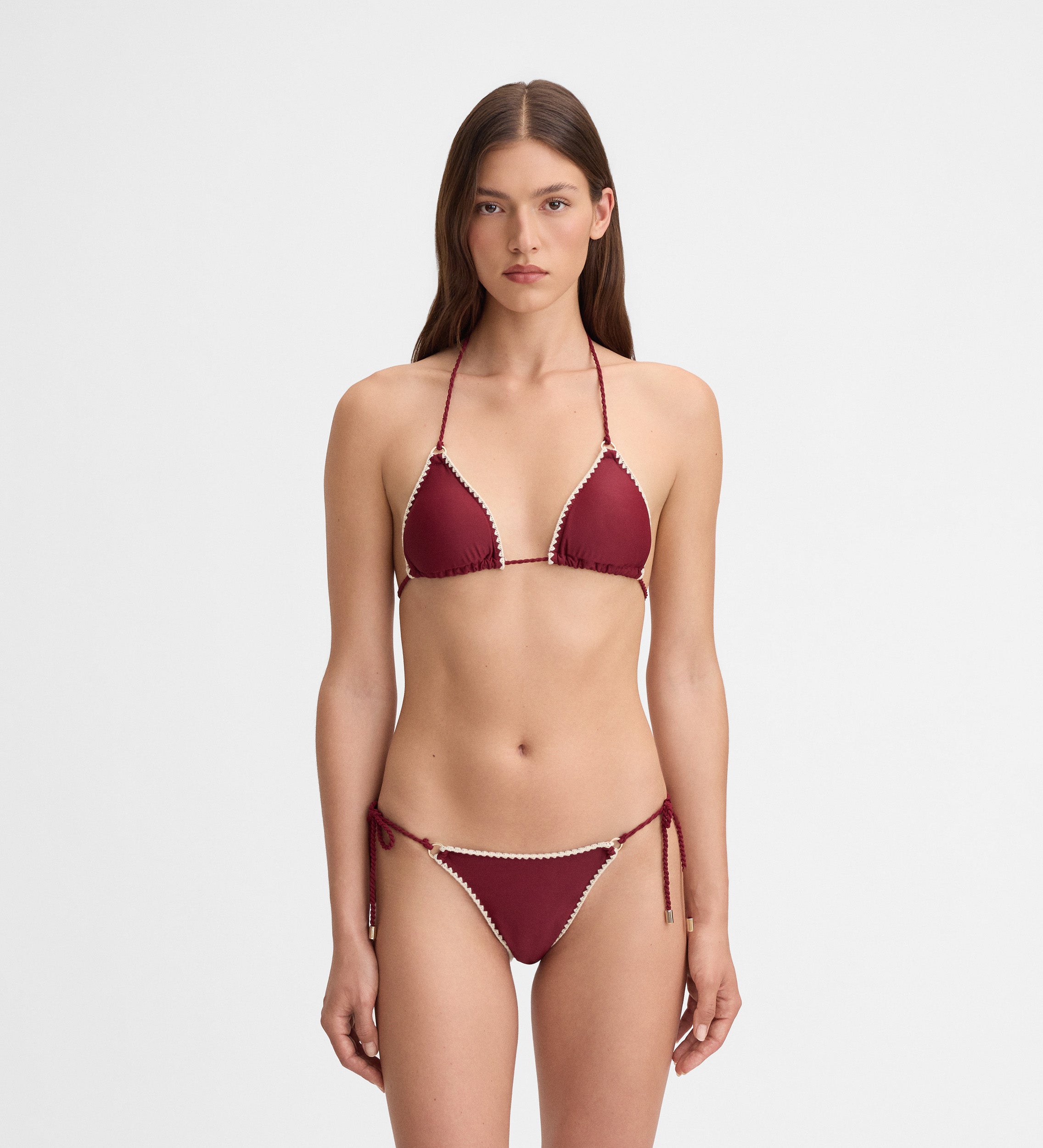 Top bikini pespuntes decorativos