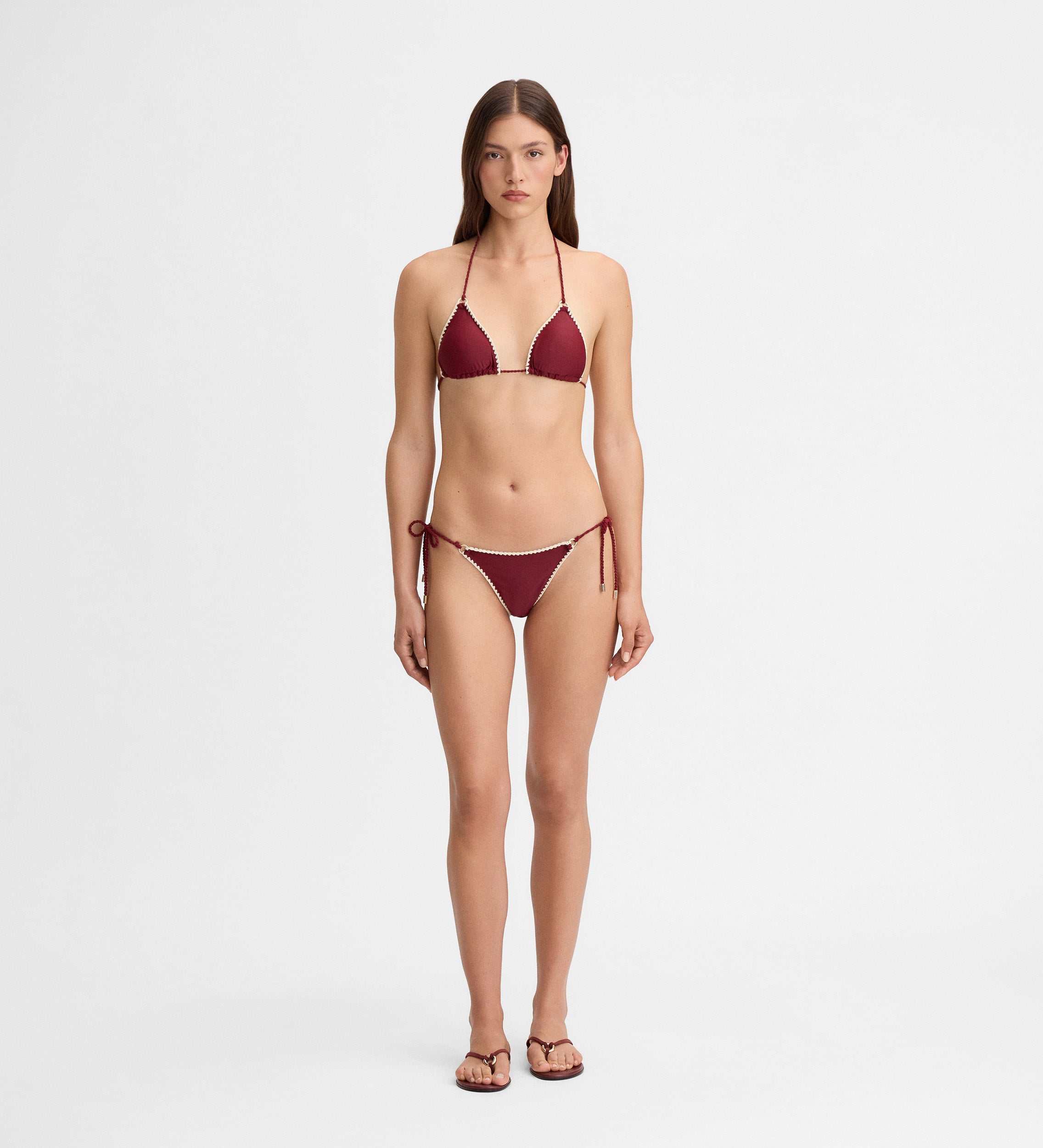 Decorative stitching bikini bottom