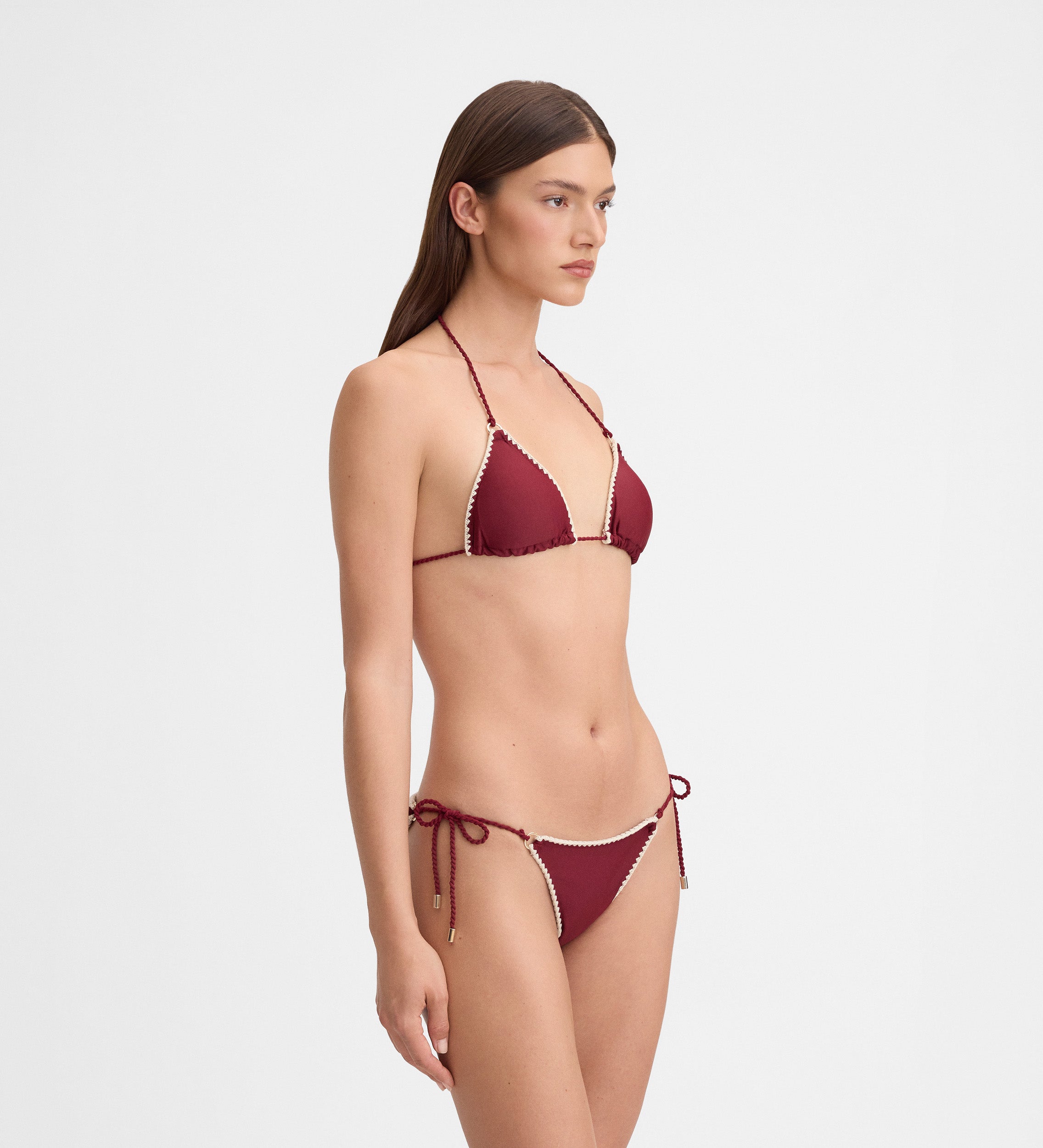 Decorative stitching bikini bottom