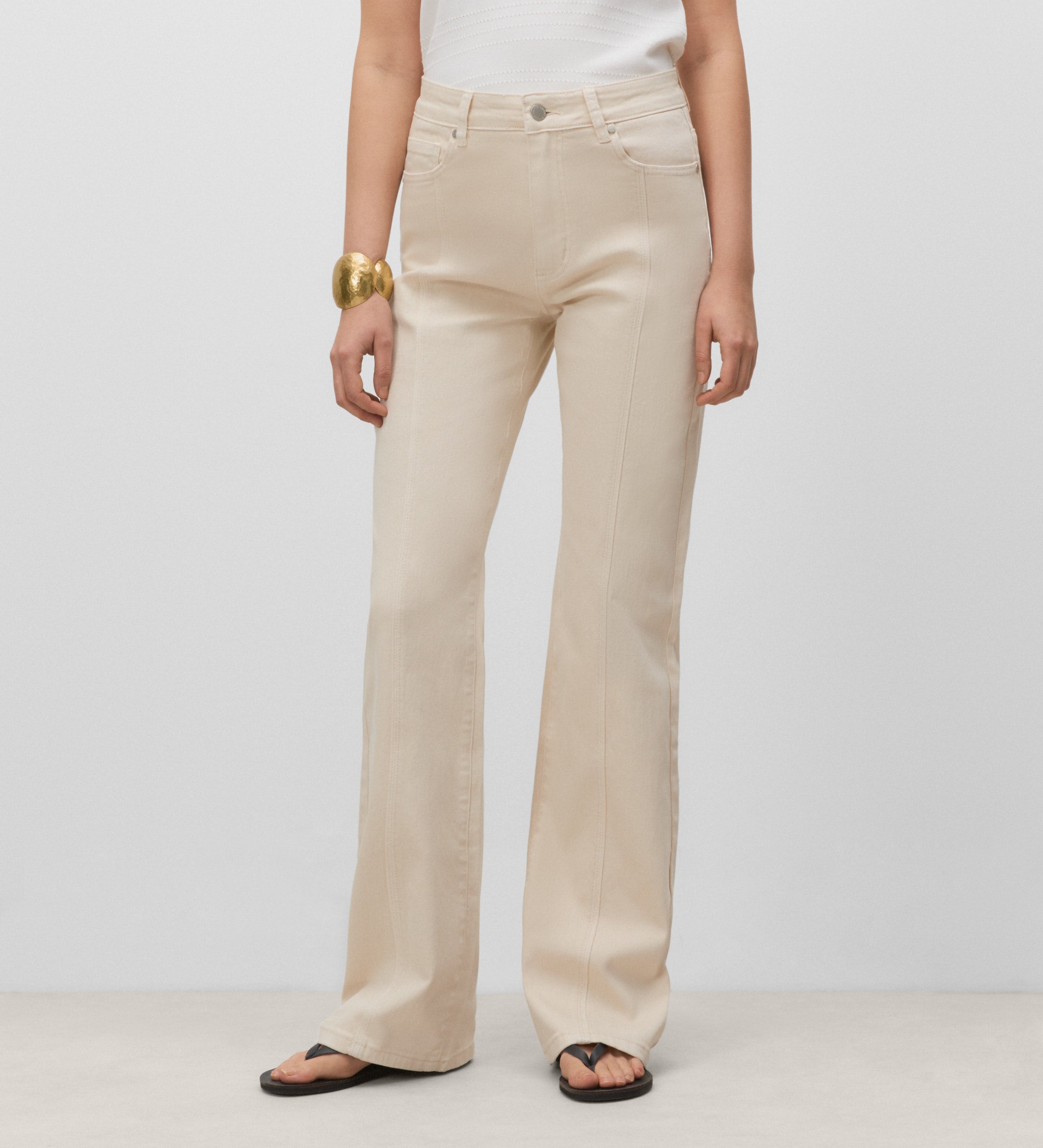 Pantalon long en sergé sur le devant