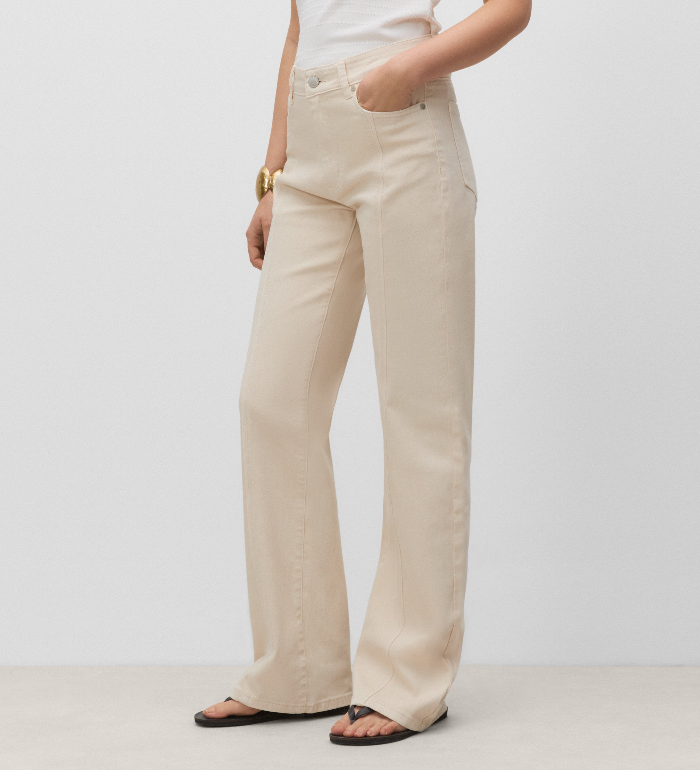 Pantalon long en sergé sur le devant