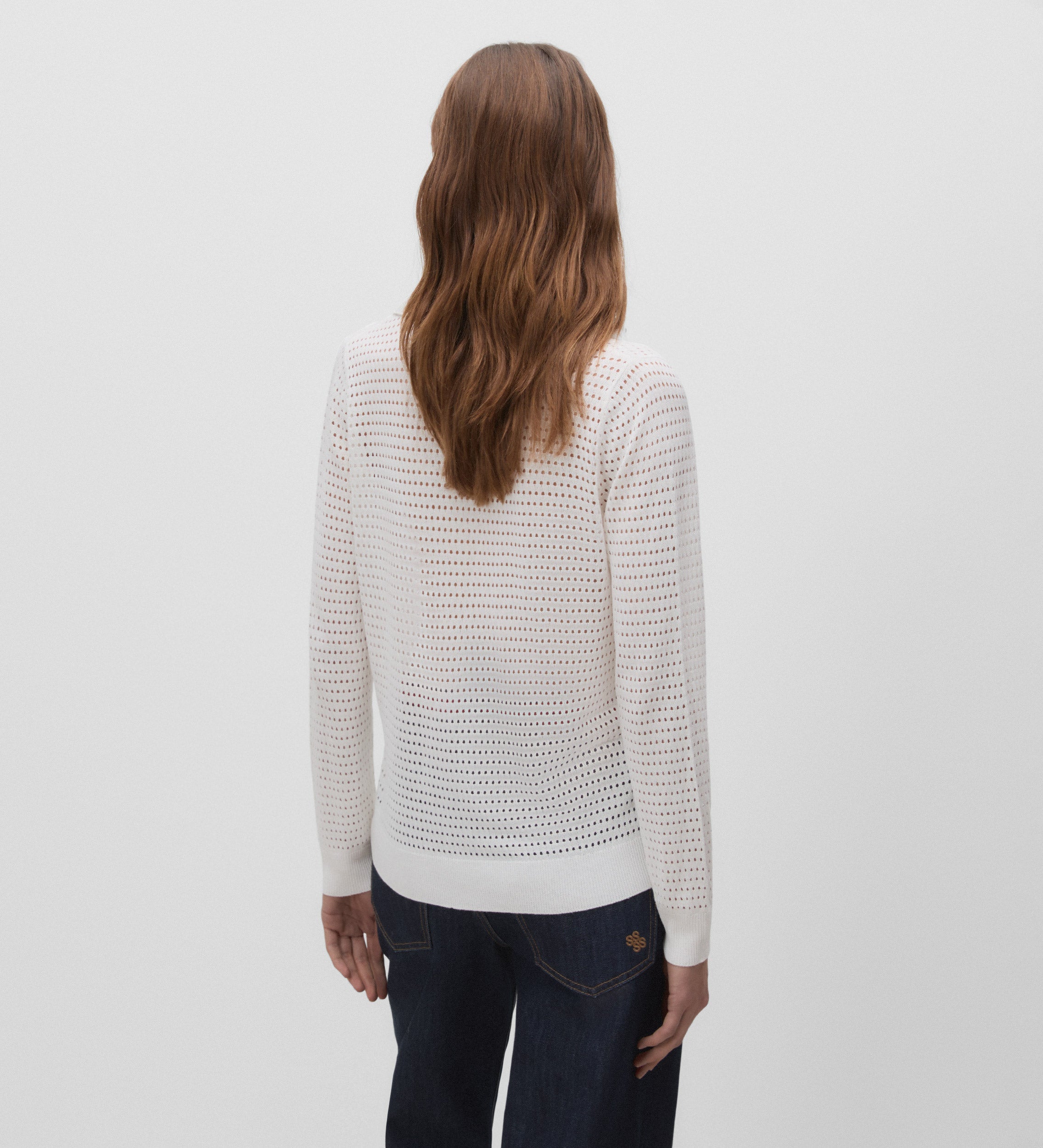 Openwork polo-style jersey
