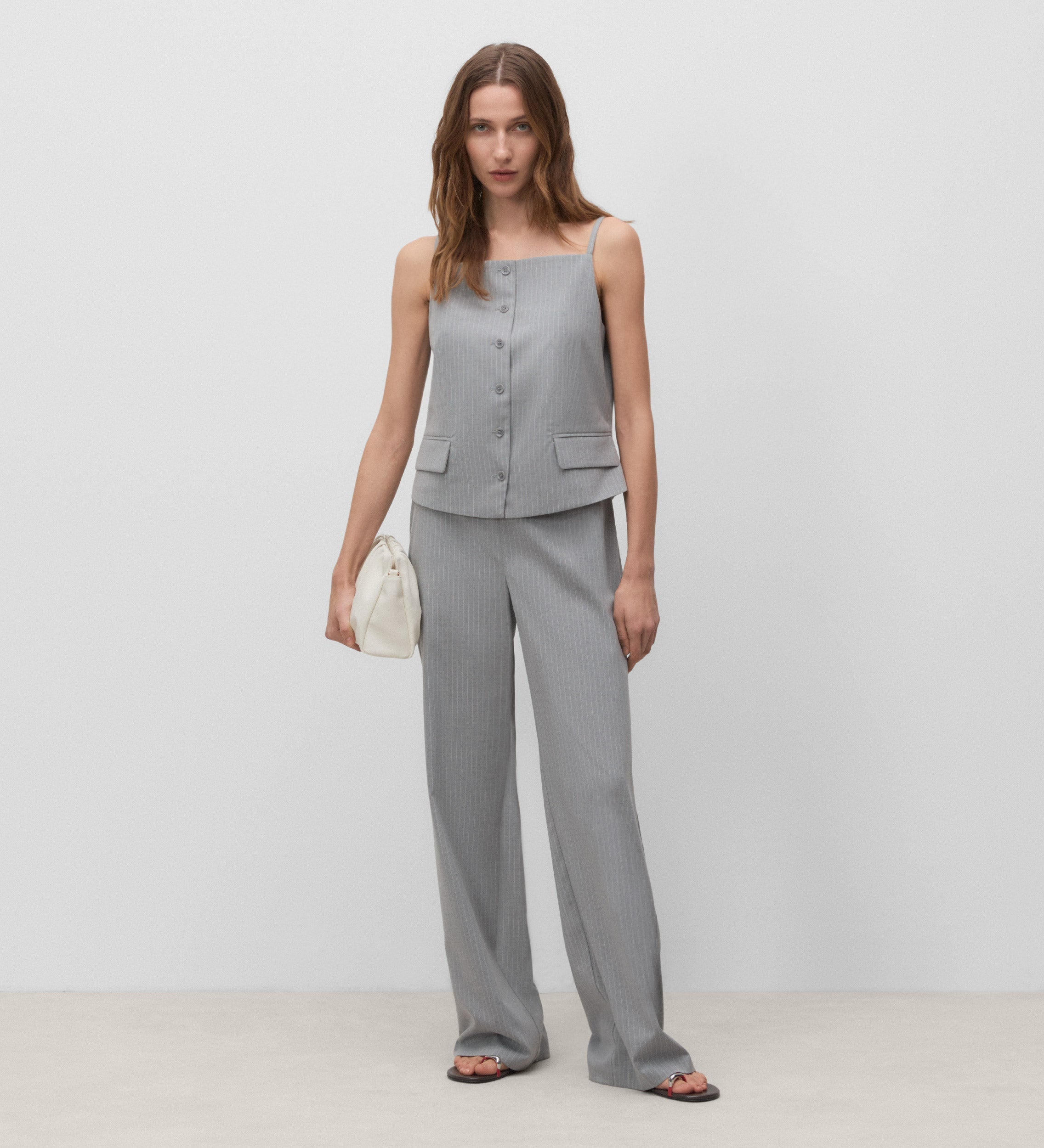 Pantalón rayas corte recto