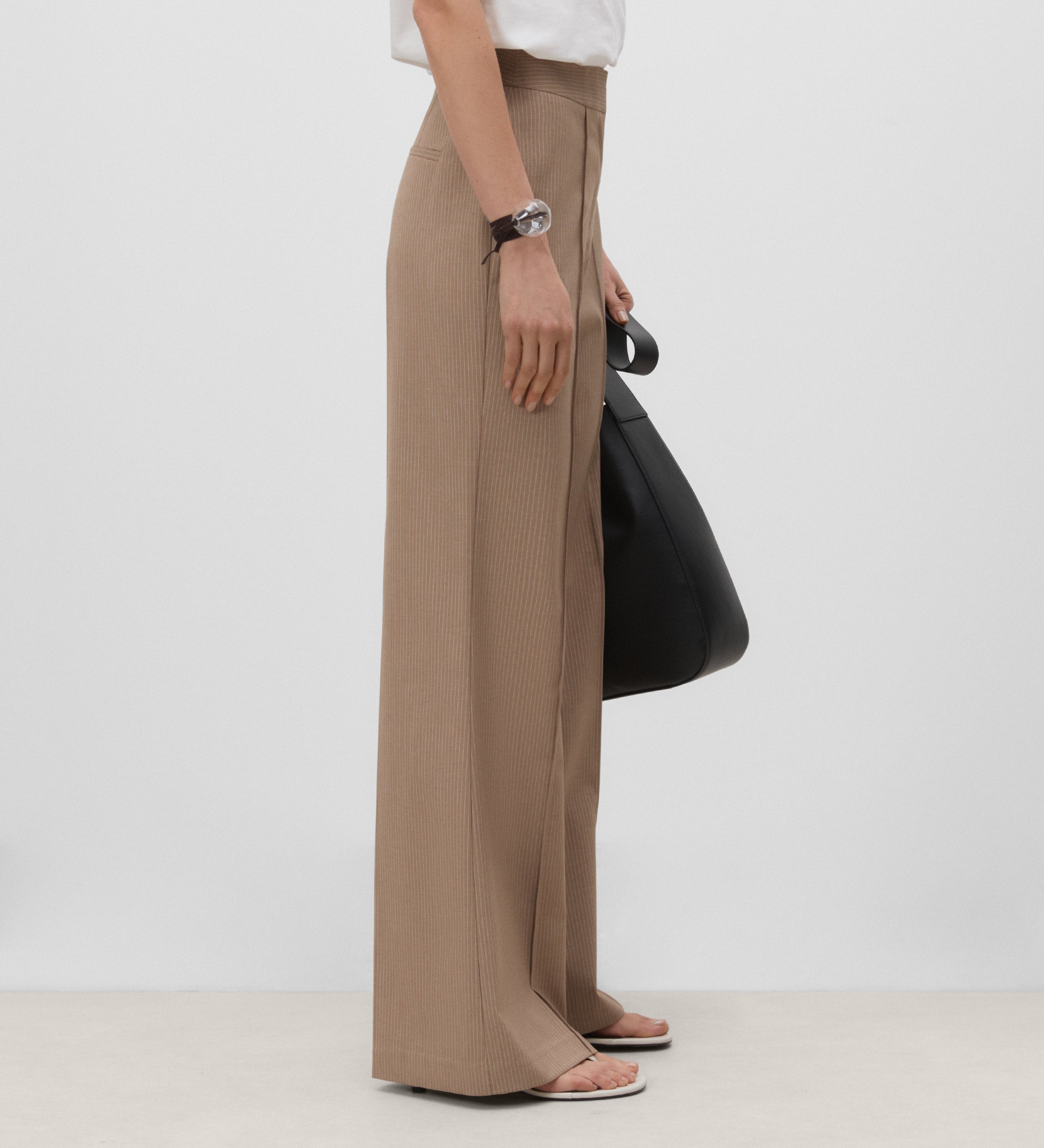 Flared striped trousers