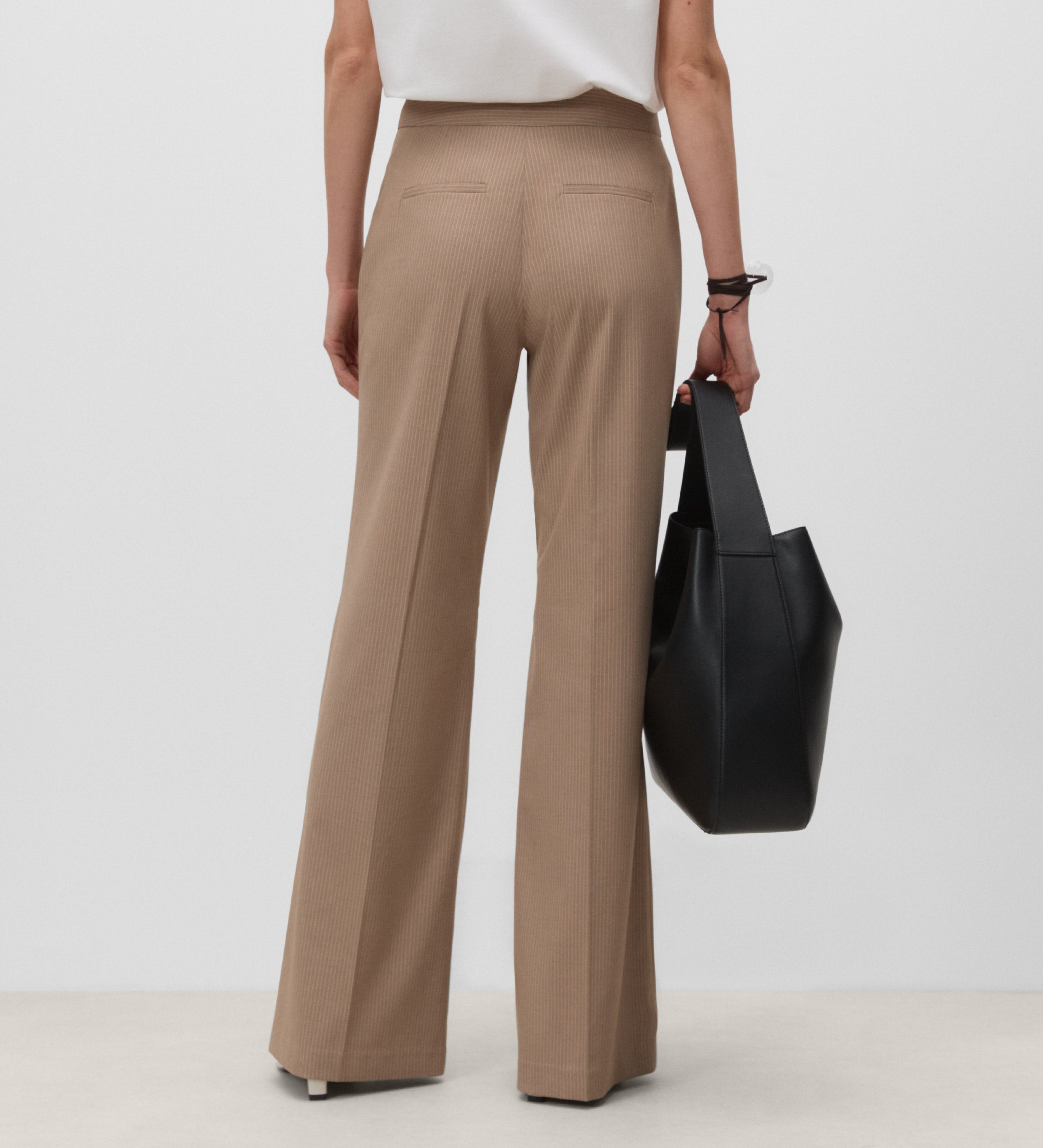 Flared striped trousers
