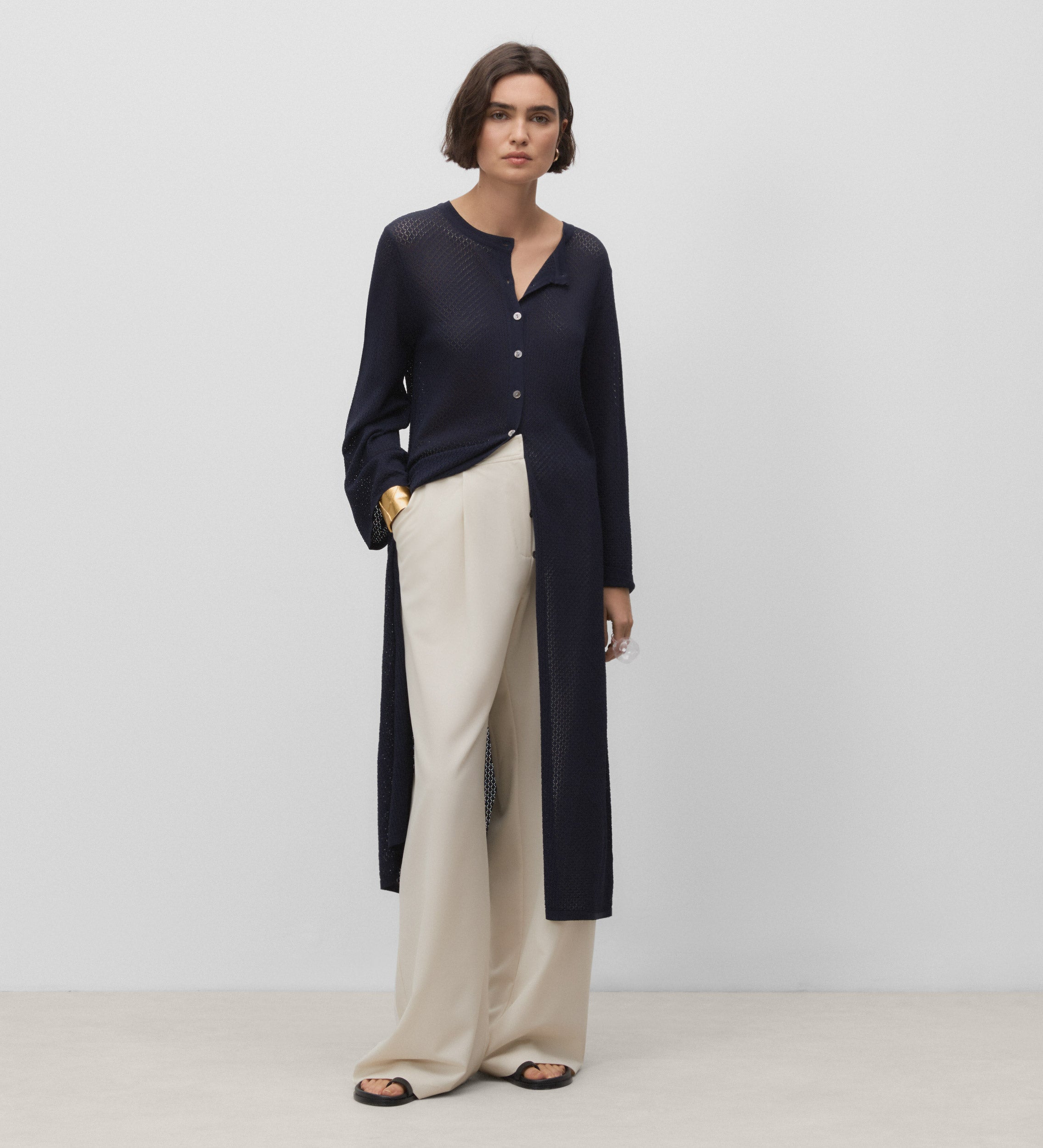 Gilet long ajouré
