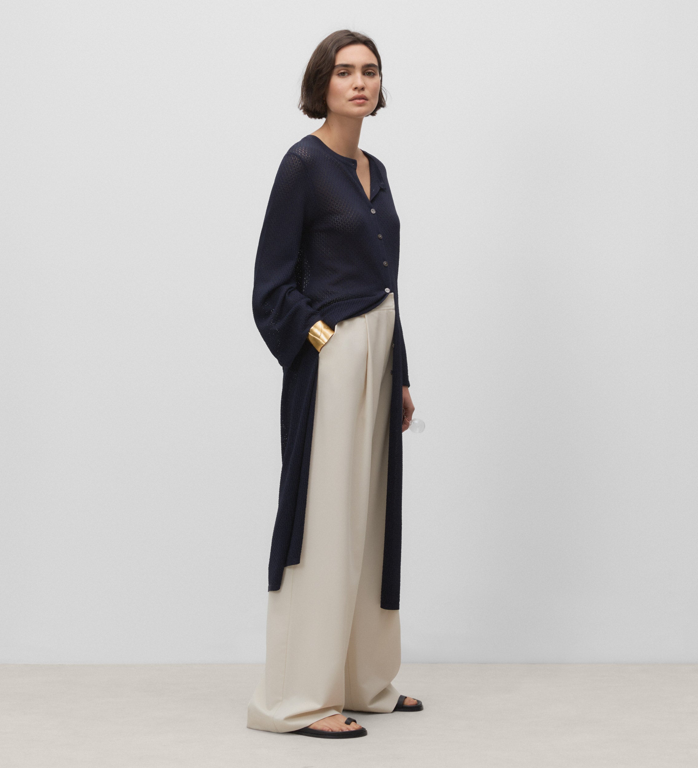Gilet long ajouré
