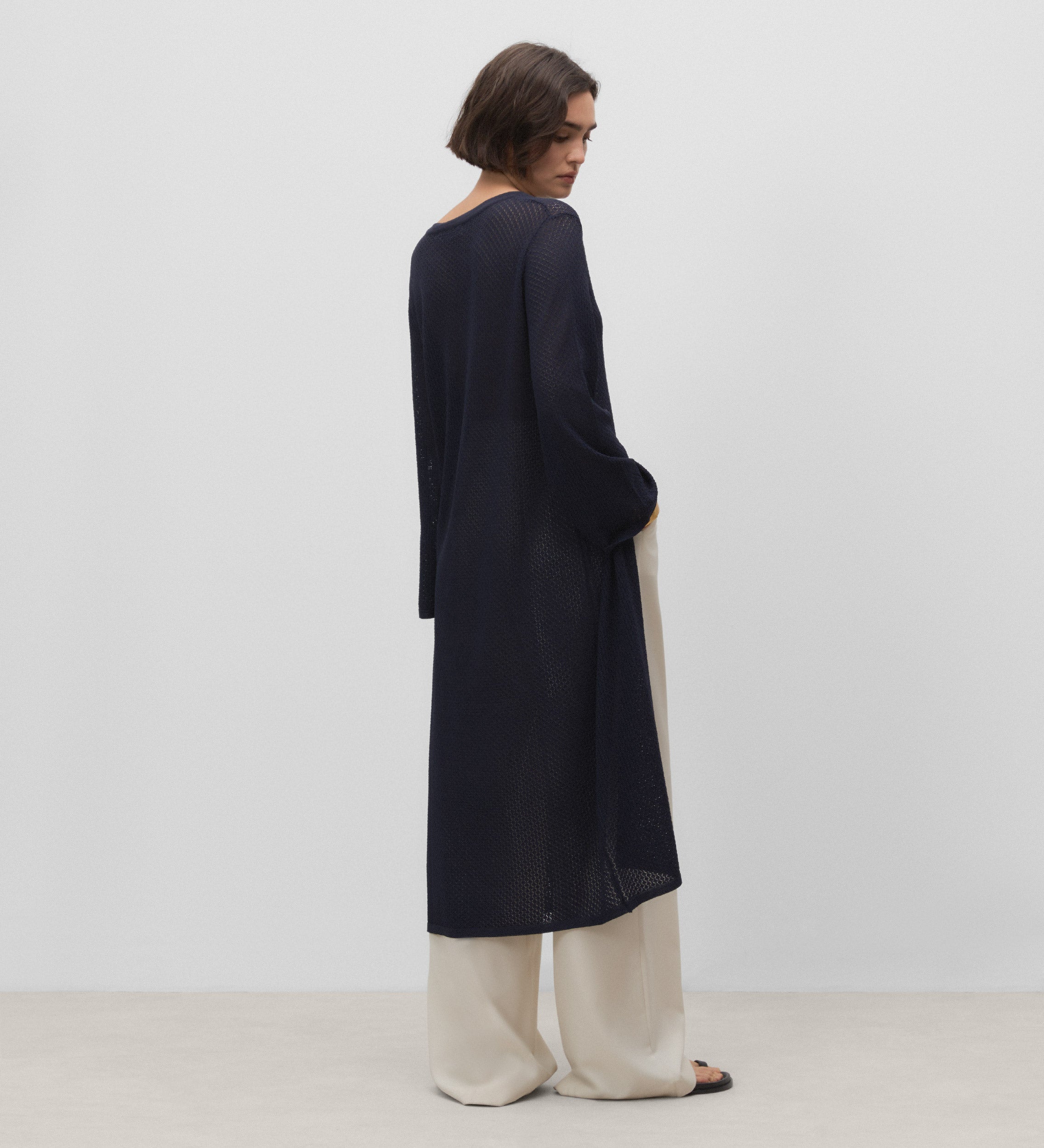 Gilet long ajouré