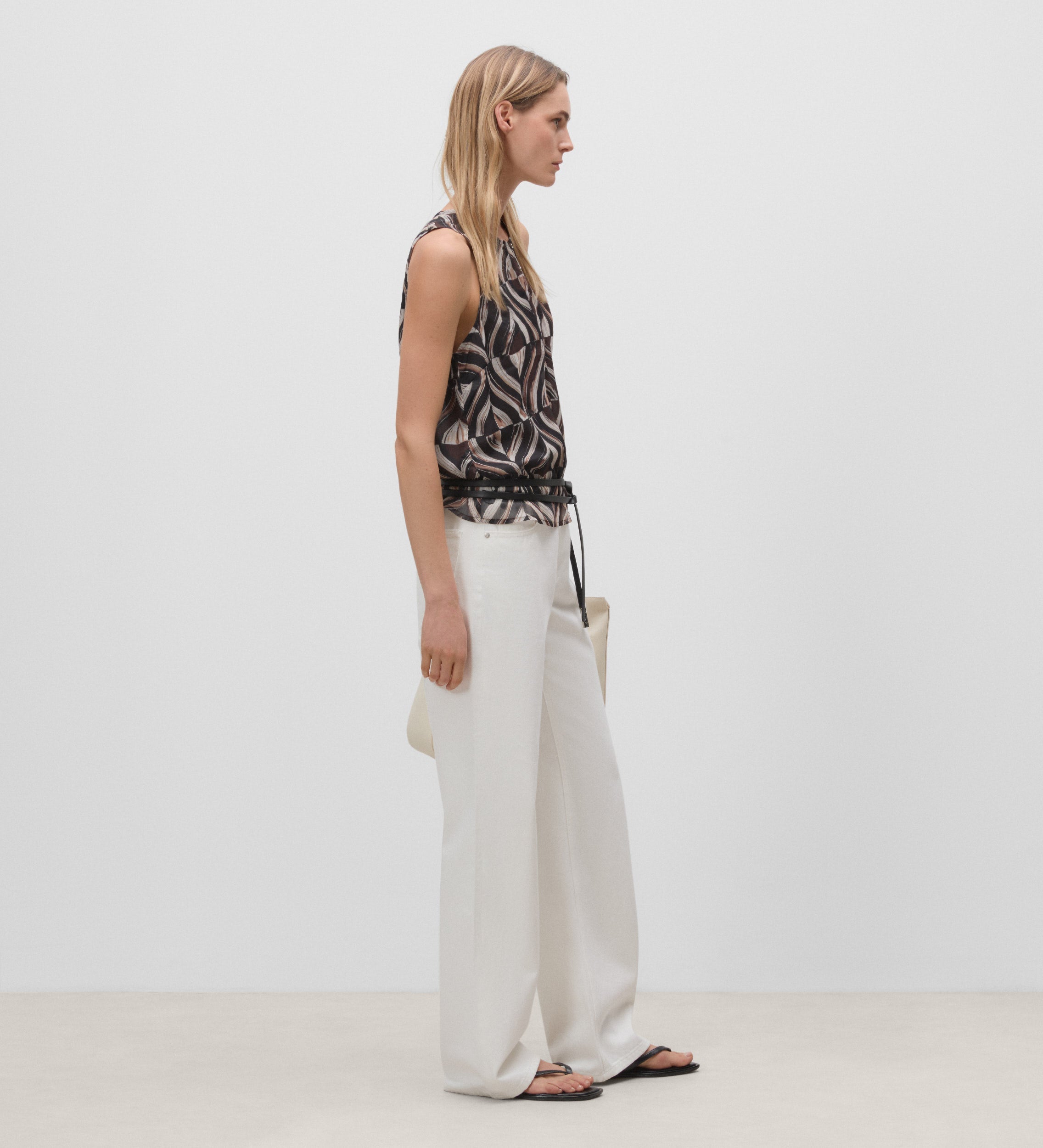 Asymmetrical printed top