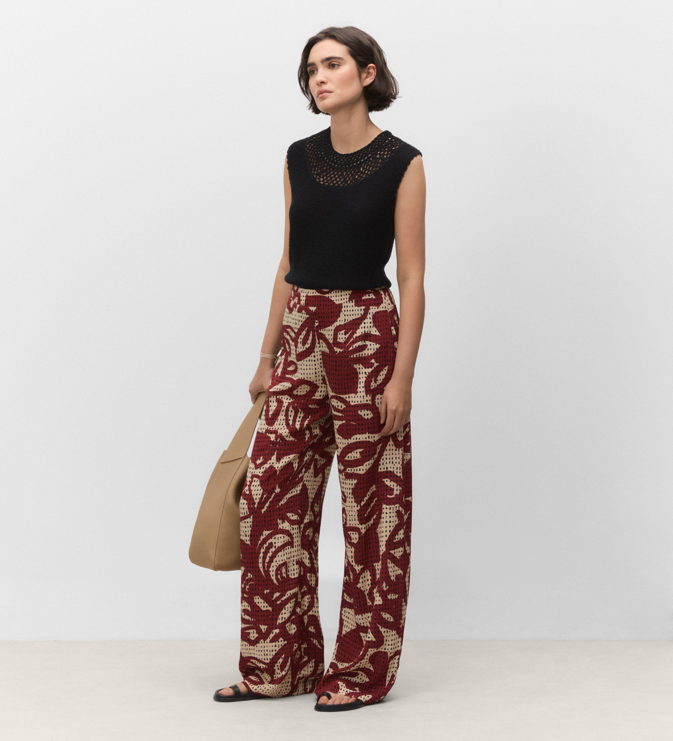 Flowy printed trousers