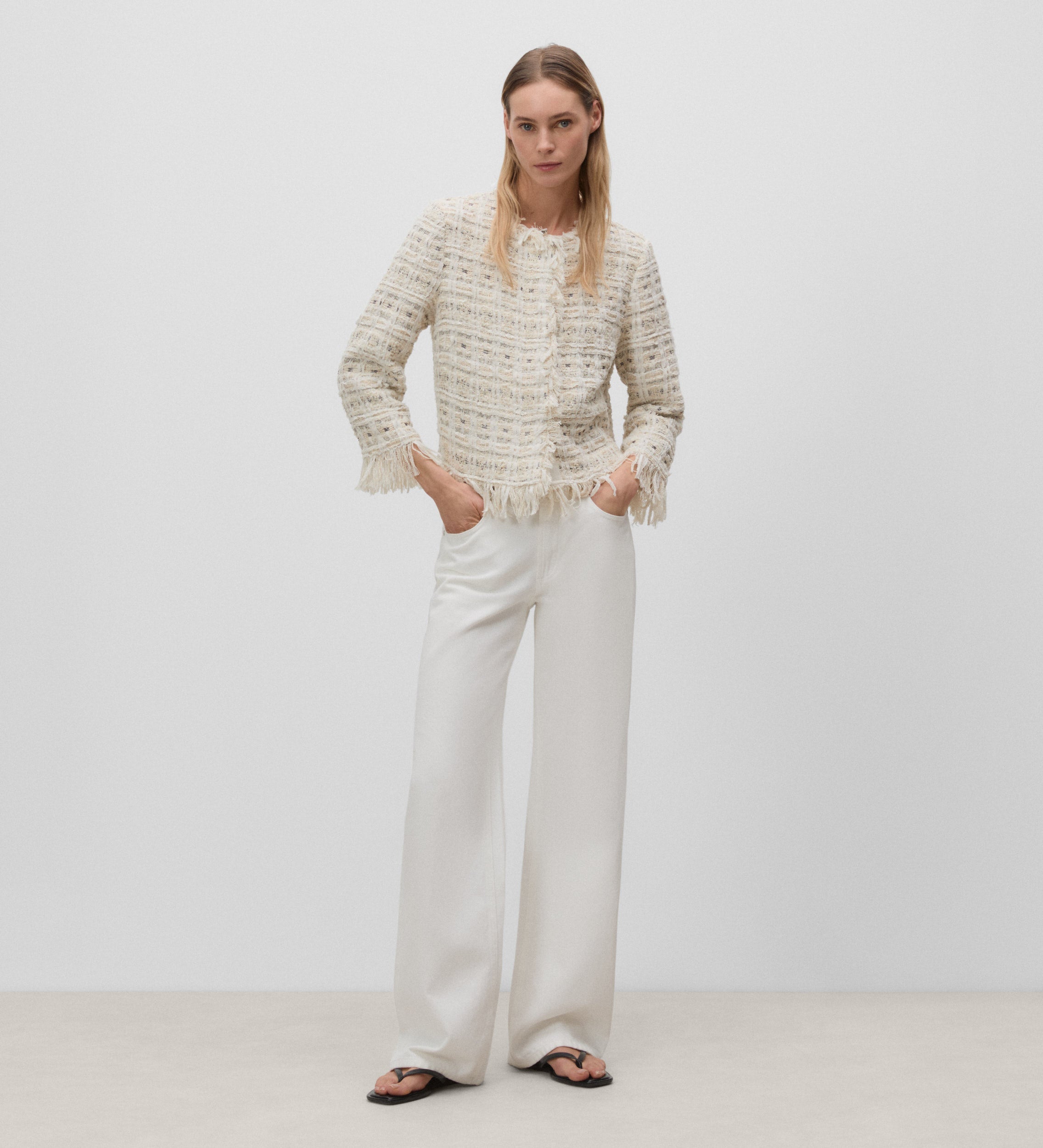 Tweed fringe jacket