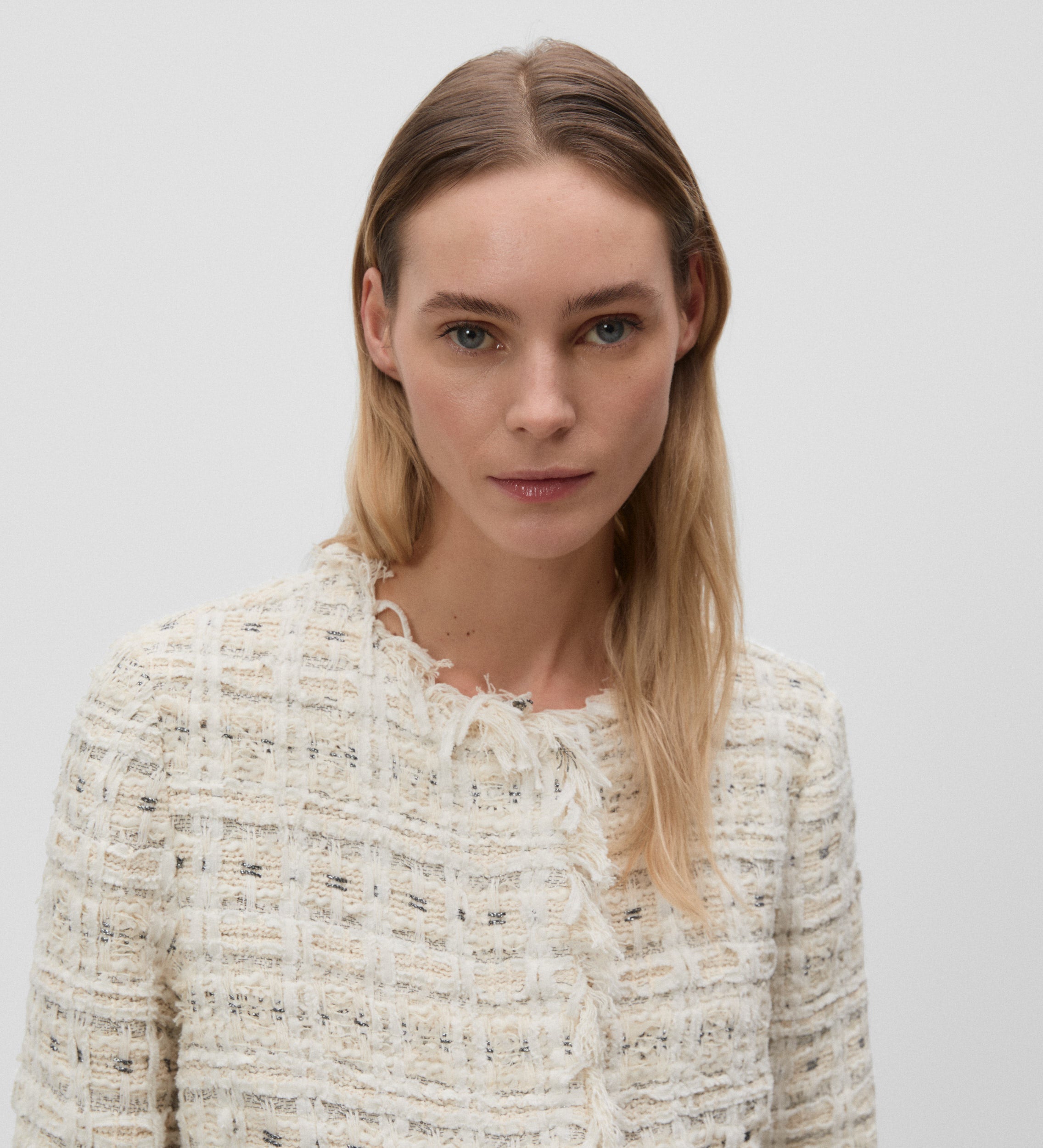Tweed fringe jacket