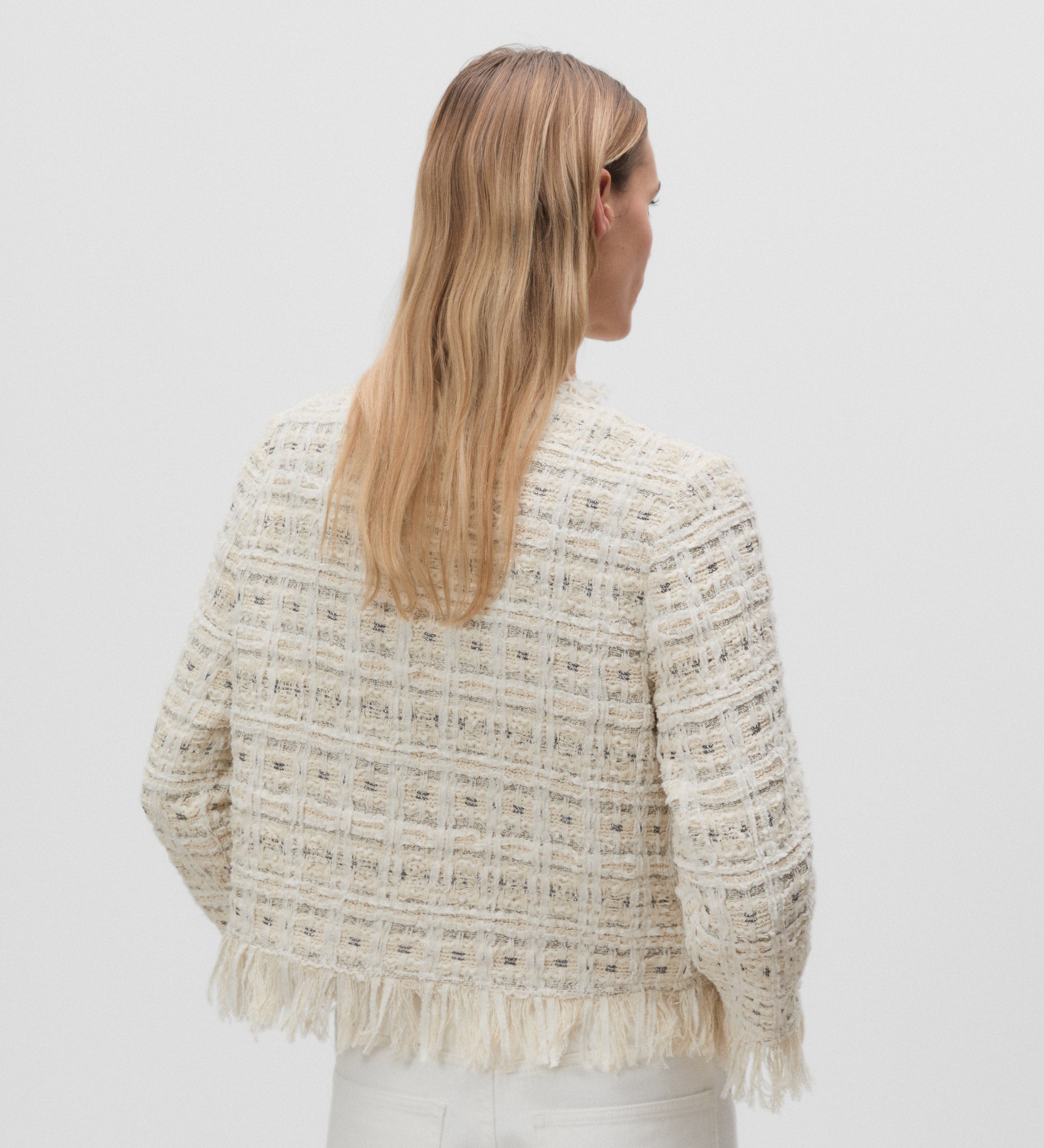 Tweed fringe jacket