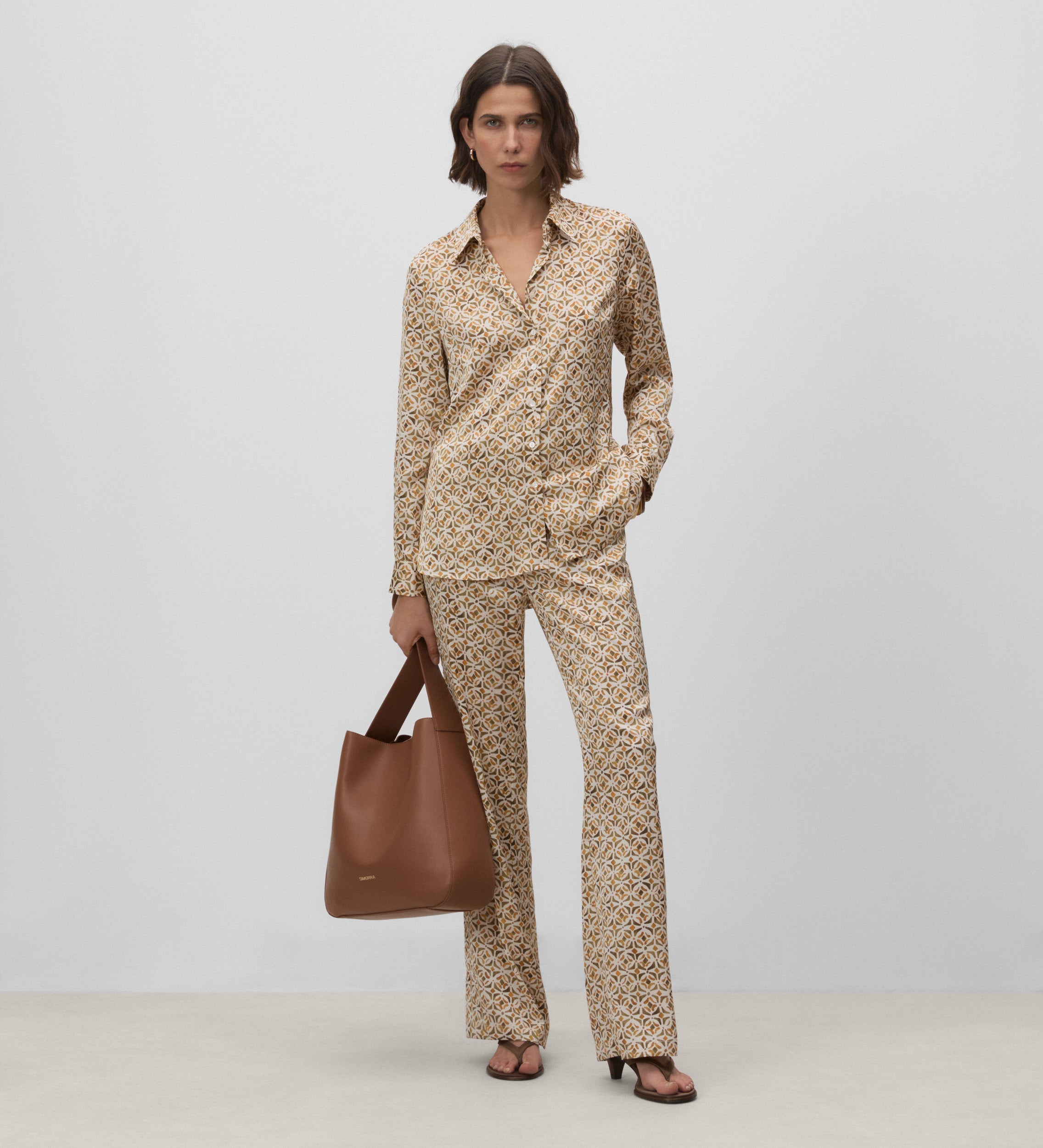 Printed straight shirt